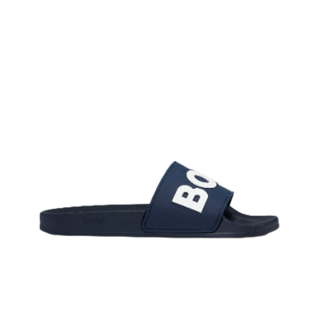 휴고 보스 레이즈드 로고 이탈리안 메이드 슬라이드 다크 블루(Hugo Boss Italian Made Slides with Raised Logo Dark Blue)