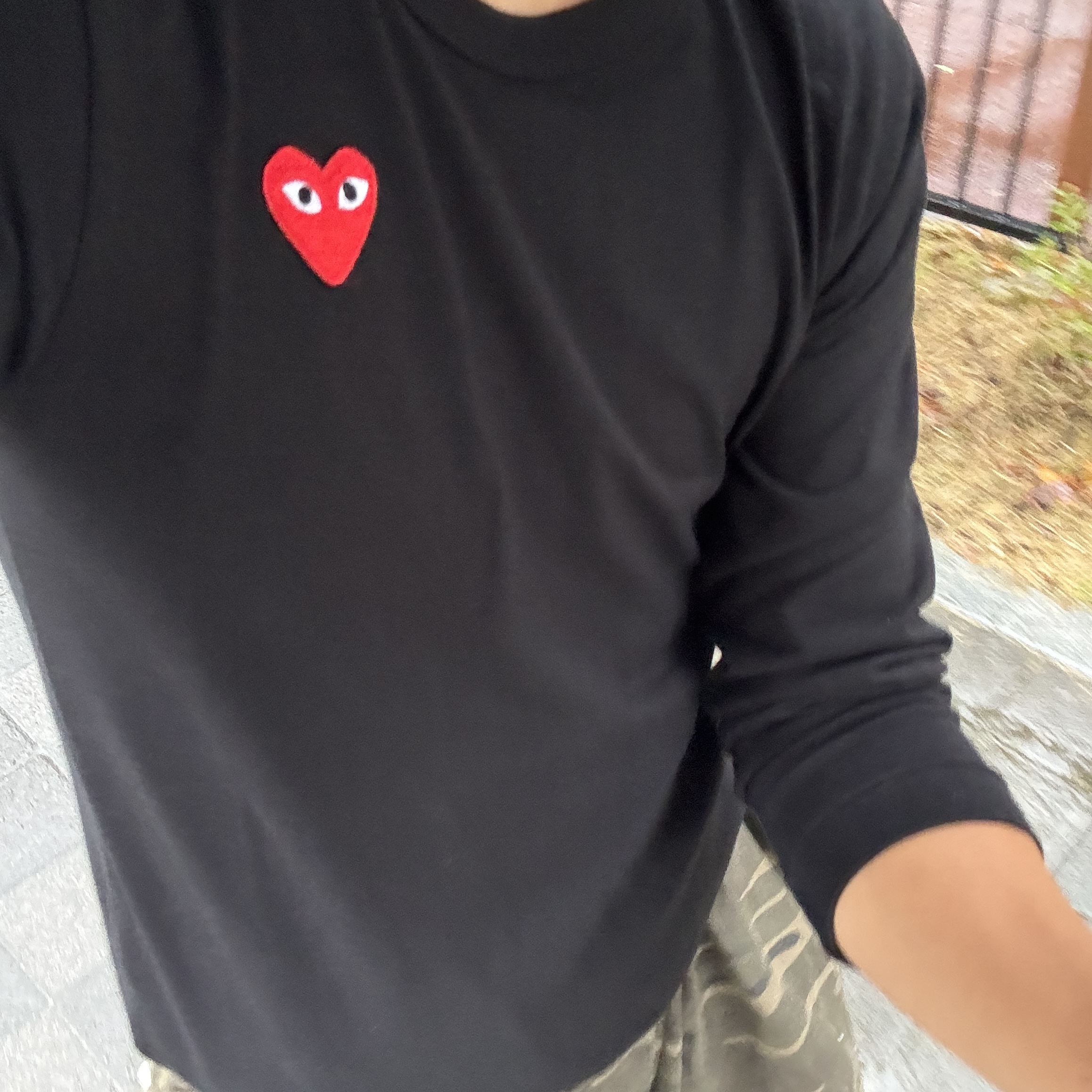 Play Comme des Garcons LS T-Shirt Black, Quarqor #5125 Ring 착용 스타일