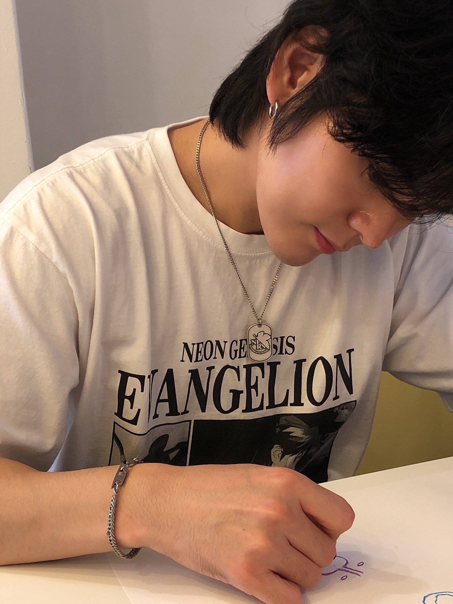 Diesel Dx1510 Stainless Steel Chain Bracelet Silver, Mahagrid x Evangelion Eva Poster T-Shirt White 착용 스타일 - 6