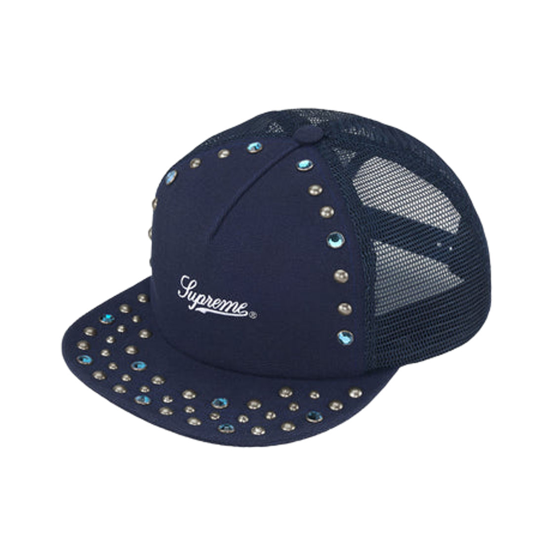 - Supreme x B.B. Simon Studded Mesh Back 5-Panel Navy - 25FW
