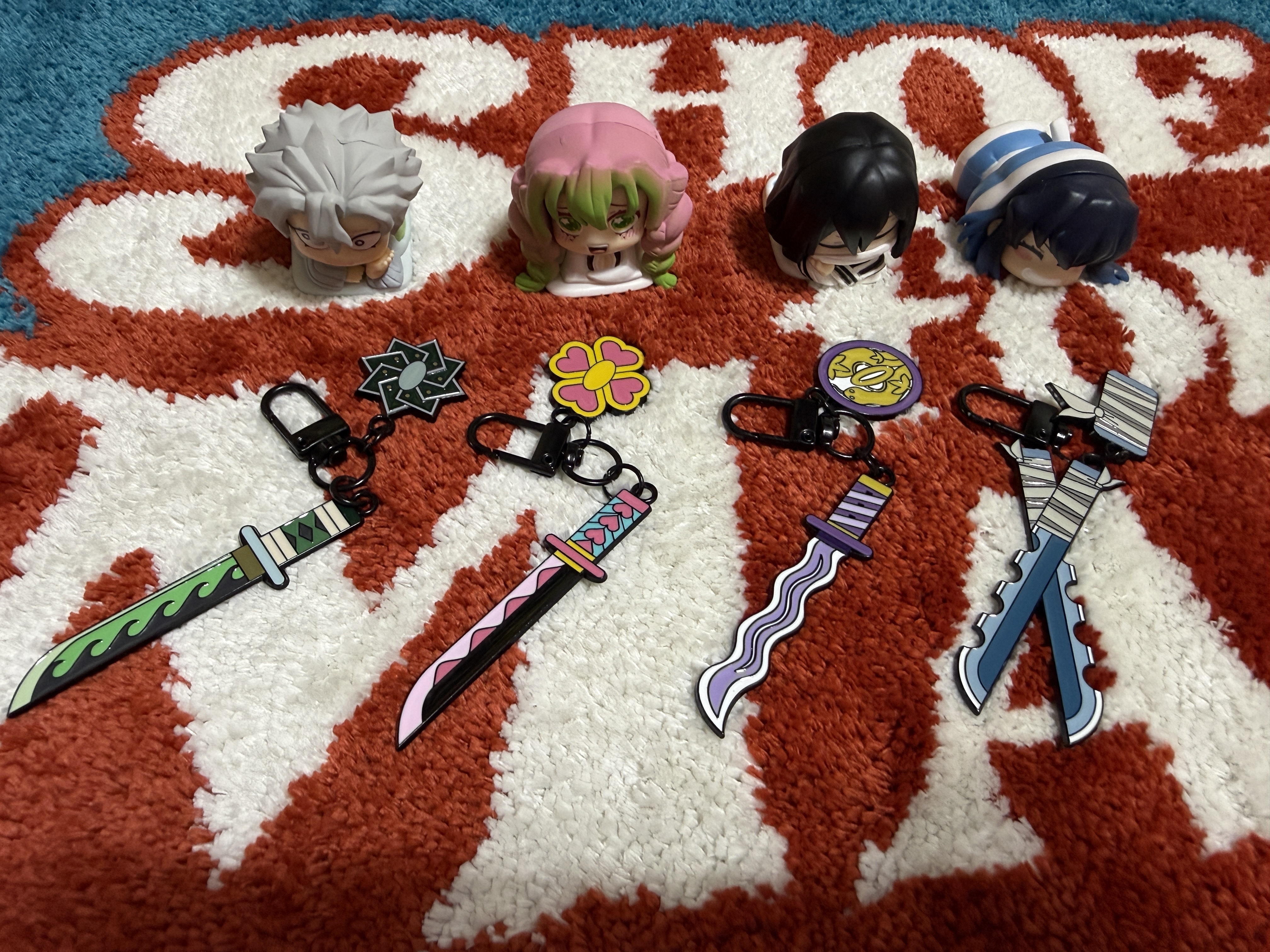 Demon Slayer Kimetsu No Yaiba Nichirin Sword Keyring Mitsuri Kanroji, Demon Slayer Kimetsu No Yaiba Nichirin Sword Keyring Hashibira Inosuke 착용 스타일 - 5
