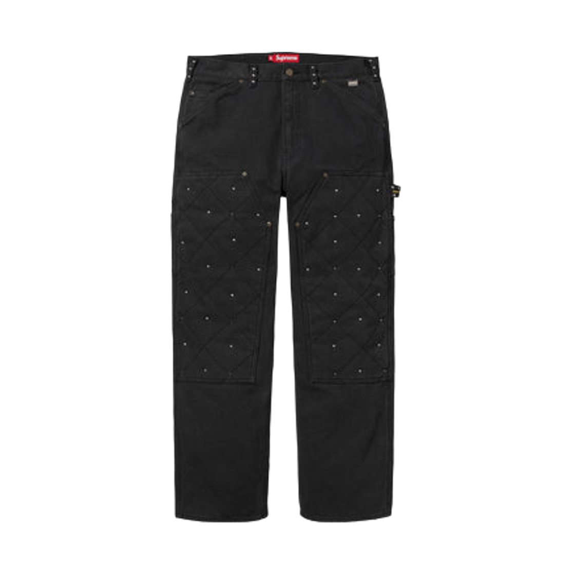 슈프림 x B.B. 사이먼 퀼티드 더블 니 페인터 팬츠 블랙 - 25FW(Supreme x B.B. Simon Quilted Double Knee Painter Pant Black - 25FW) - 1