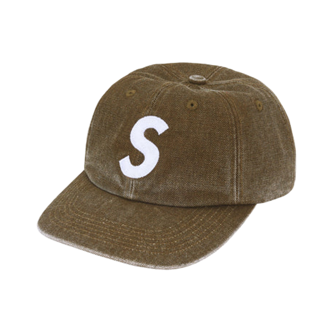 슈프림 피그먼트 코티드 캔버스 S 로고 6-패널 올리브 - 25FW(Supreme Pigment Coated Canvas S Logo 6-Panel Olive - 25FW)