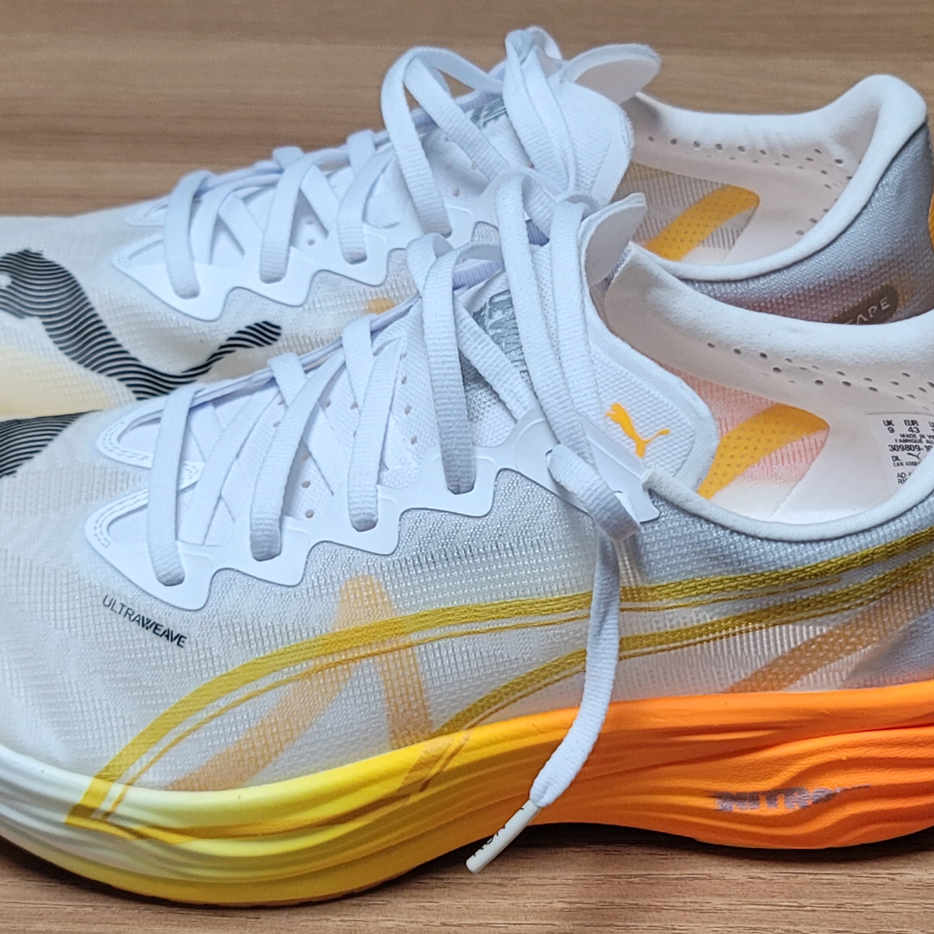 Puma Deviate Nitro Elite 3 White Sun Stream 착용 스타일 - 1