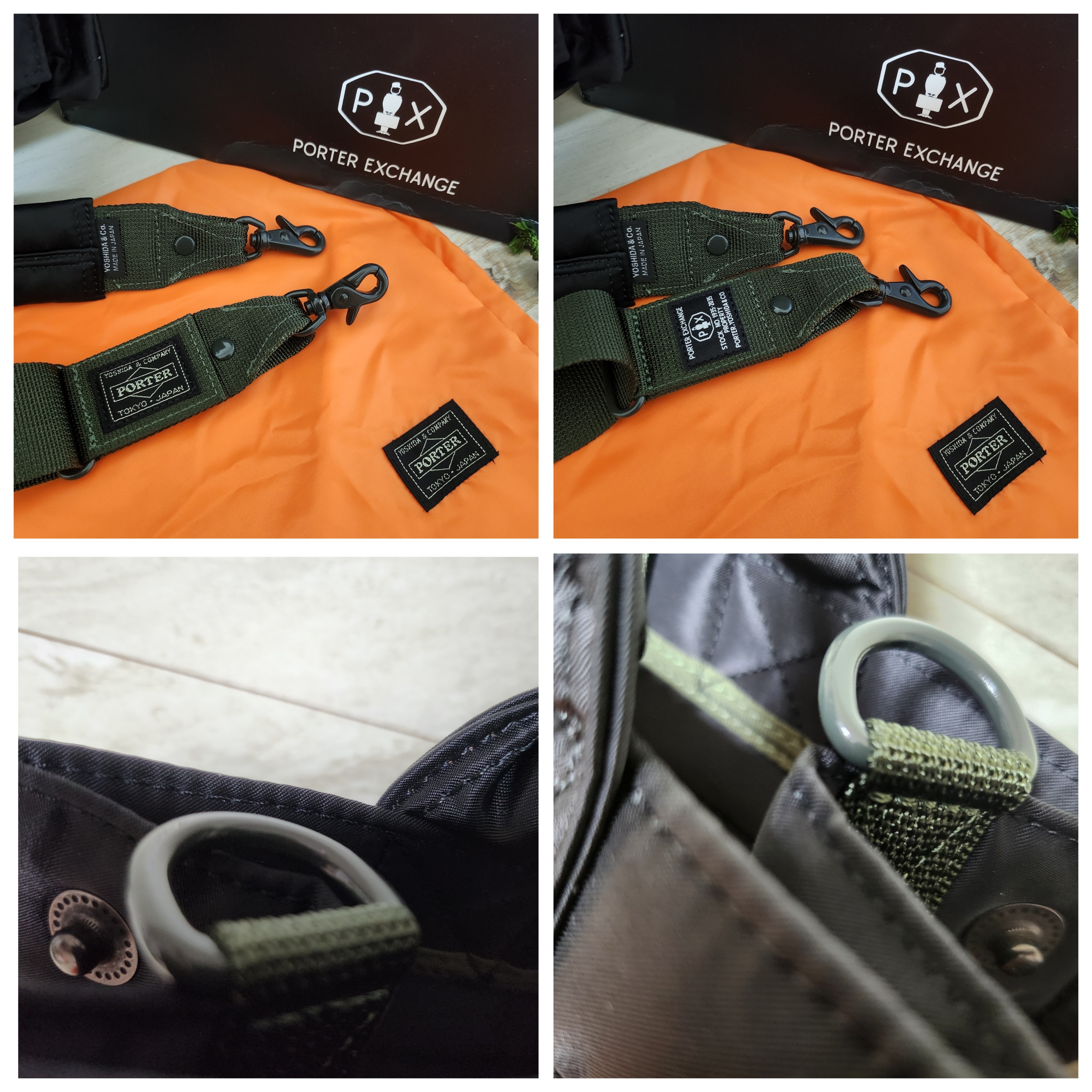 Porter Carrying Equipment Strap 40 Black, Porter PX Tanker Carrying Equipment Strap 50 Black 착용 스타일 - 6