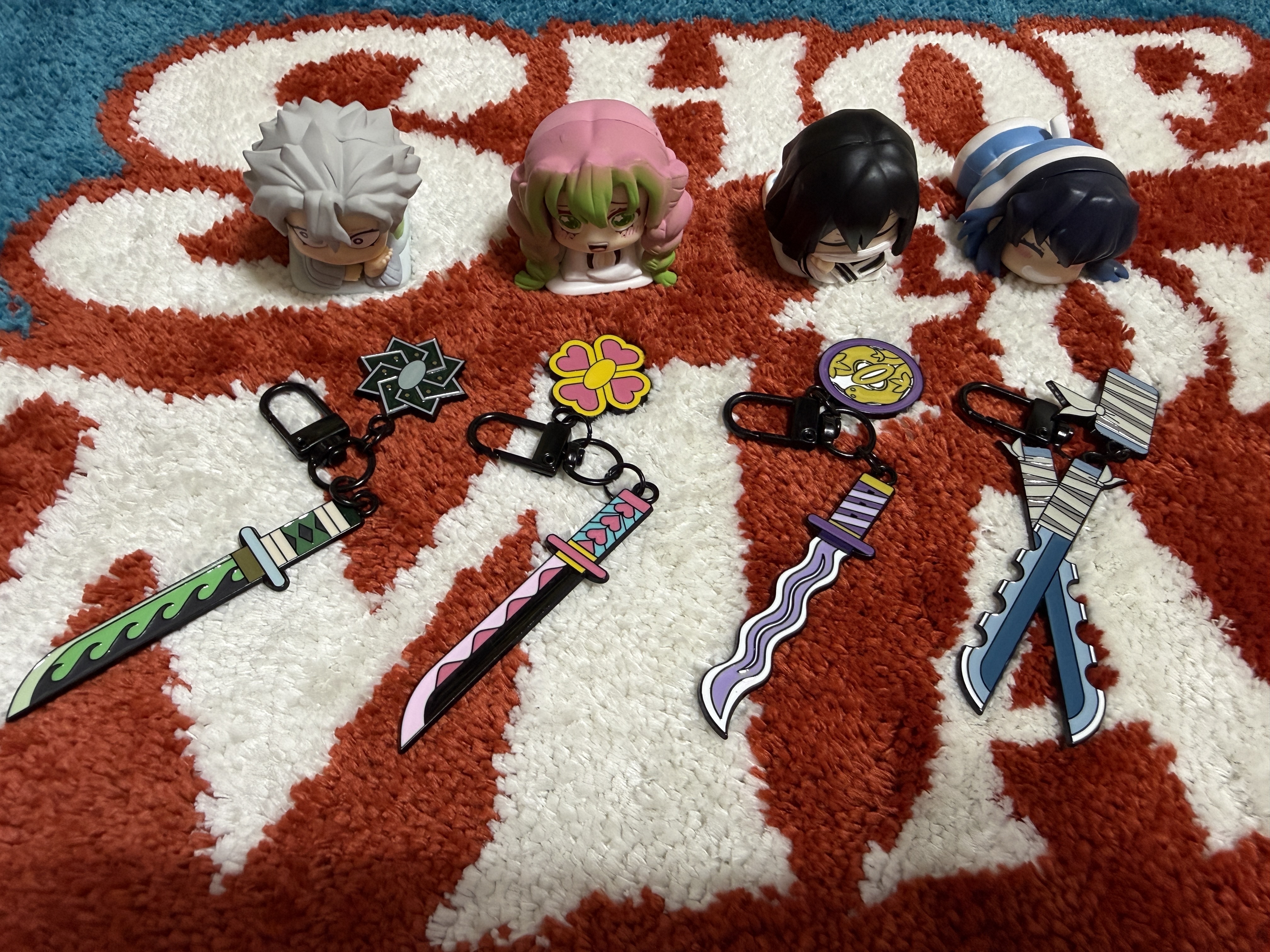 Demon Slayer Kimetsu No Yaiba Nichirin Sword Keyring Mitsuri Kanroji, Demon Slayer Kimetsu No Yaiba Nichirin Sword Keyring Hashibira Inosuke 착용 스타일 - 4