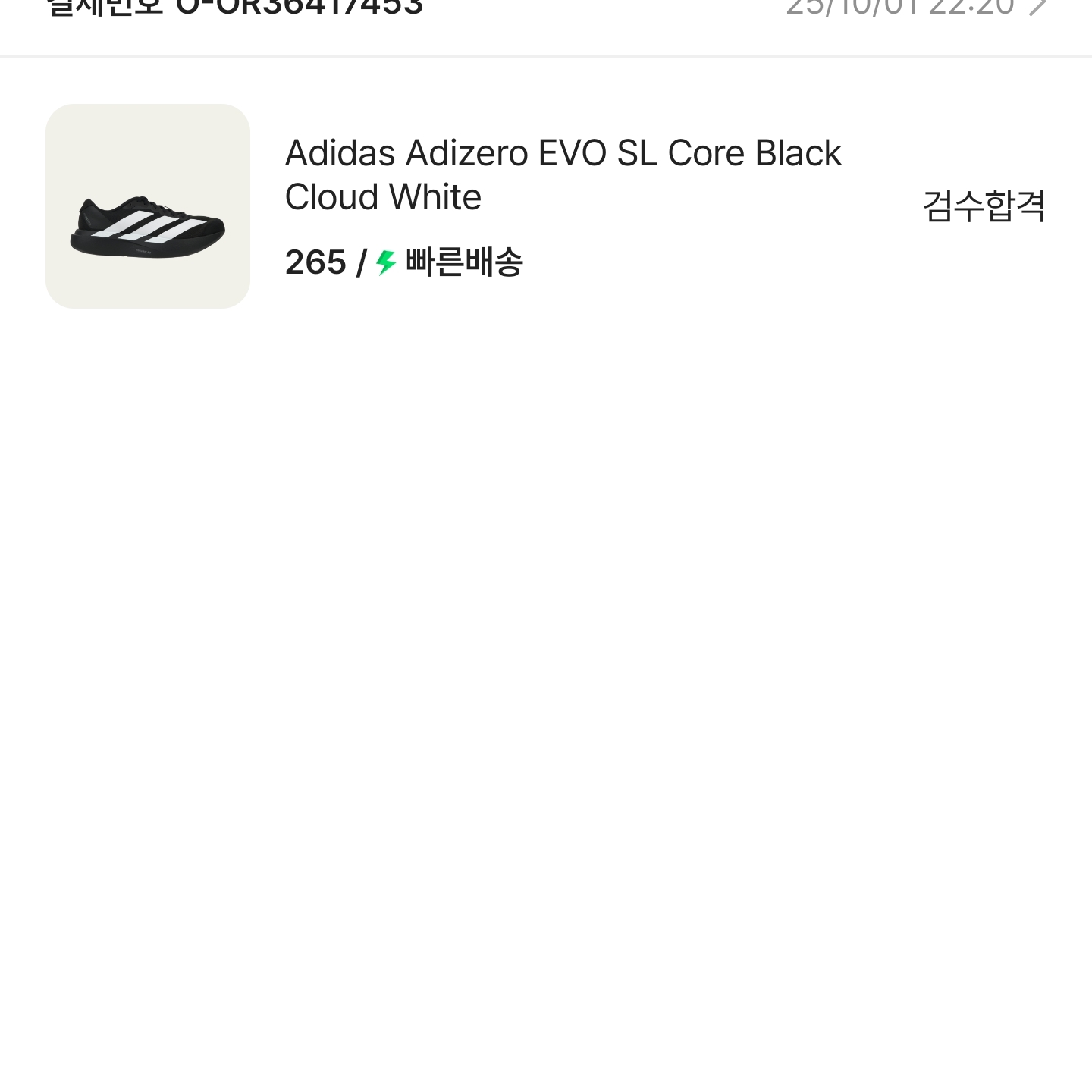 Adidas Adizero EVO SL Core Black Cloud White 착용 스타일