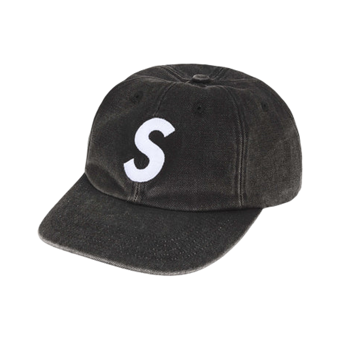 슈프림 피그먼트 코티드 캔버스 S 로고 6-패널 블랙 - 25FW(Supreme Pigment Coated Canvas S Logo 6-Panel Black - 25FW)