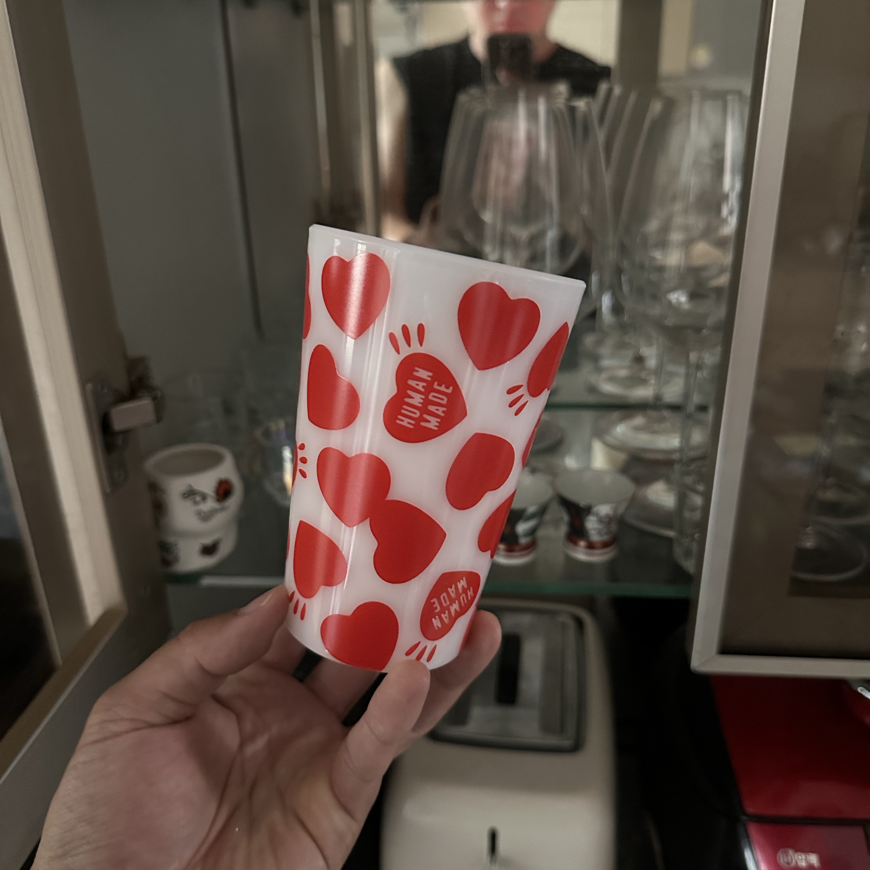Human Made Heart Cup Red 착용 스타일