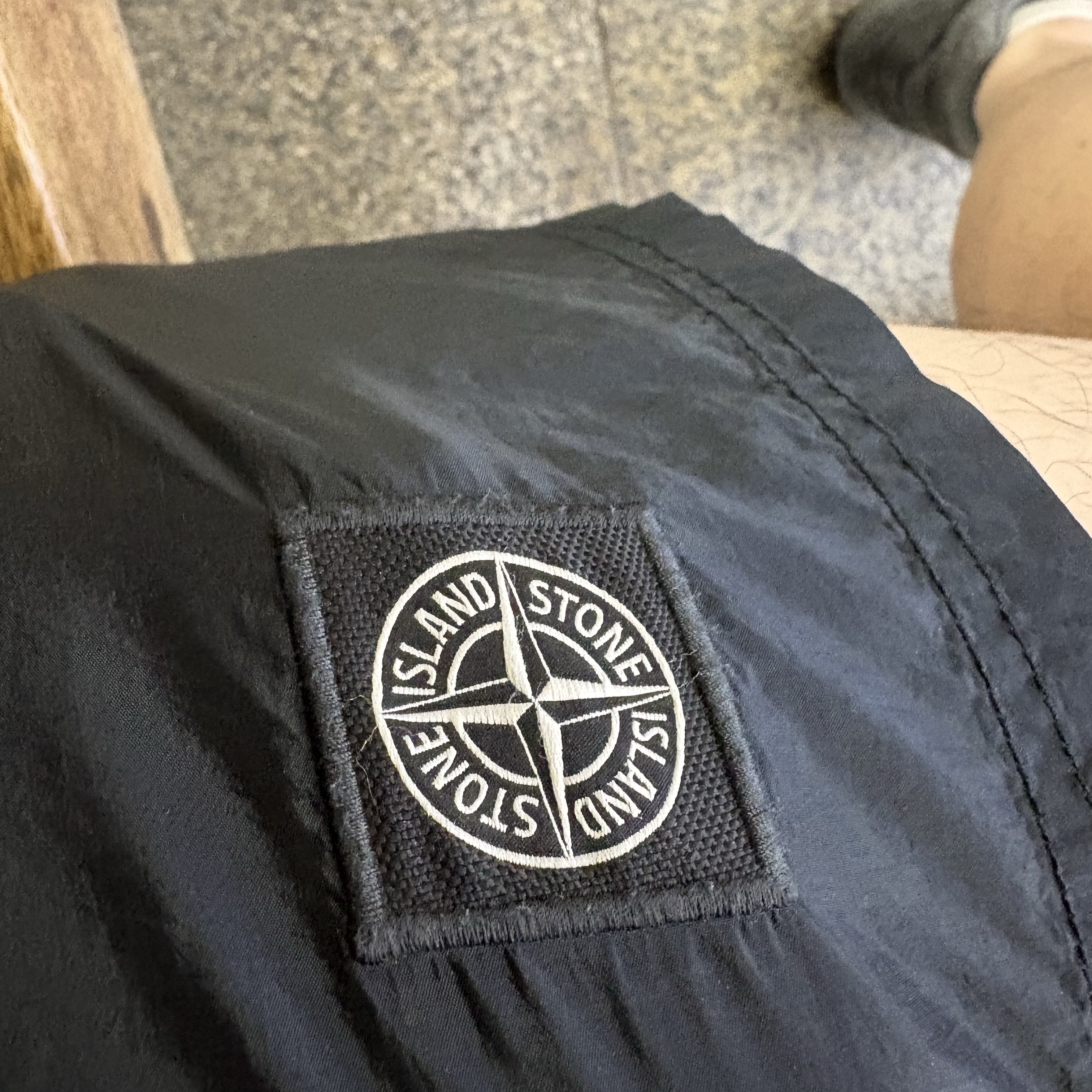 New Balance x Stone Island 574 Ghost Dark Grey, Stone Island B0943 Nylon Metal Swimming Trunk Black - 24SS 착용 스타일 - 2