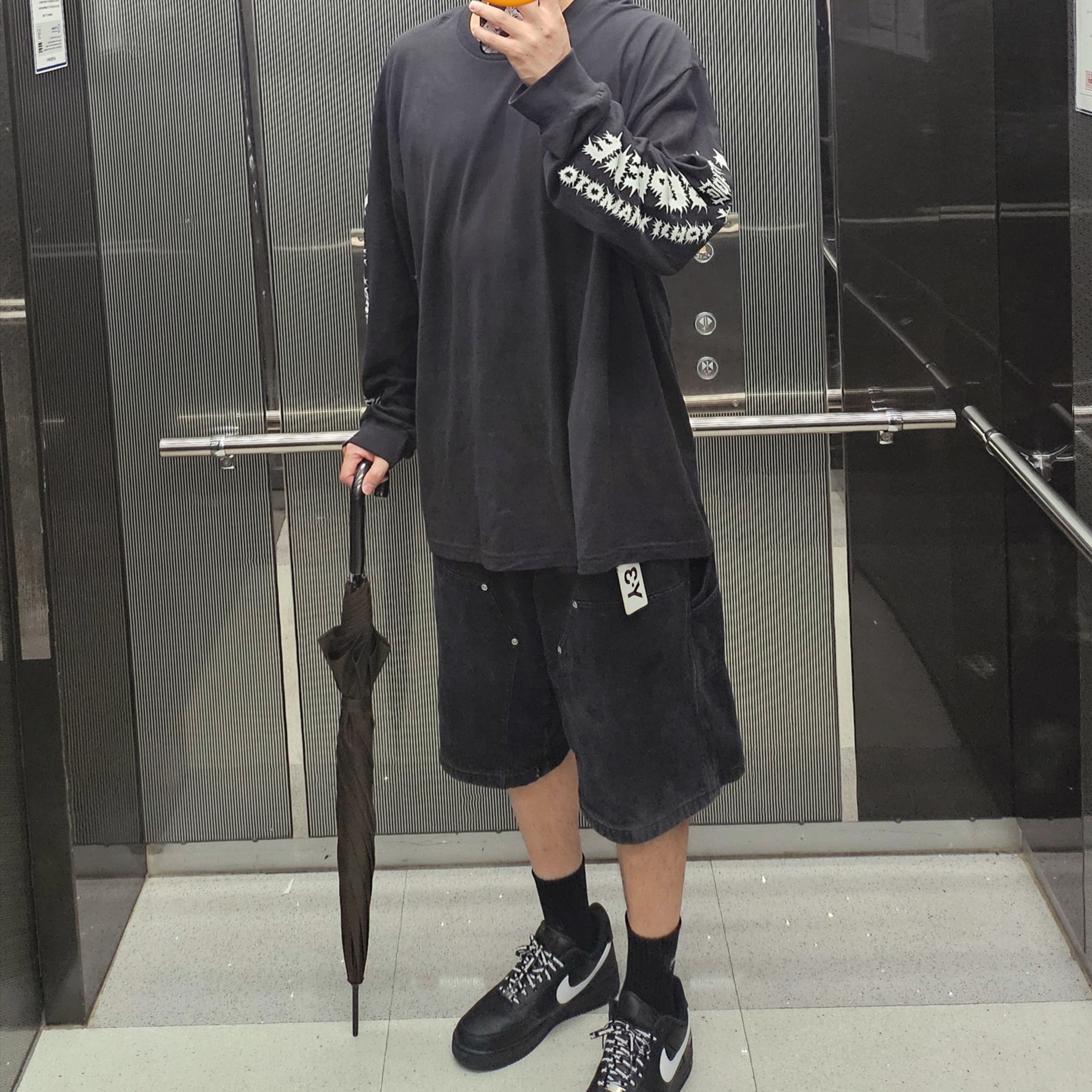 Supreme x Y's by Yohji Yamamoto L/S T-Shirt Black - 25FW, Nike x Supreme Air Force 1 Low Black 착용 스타일