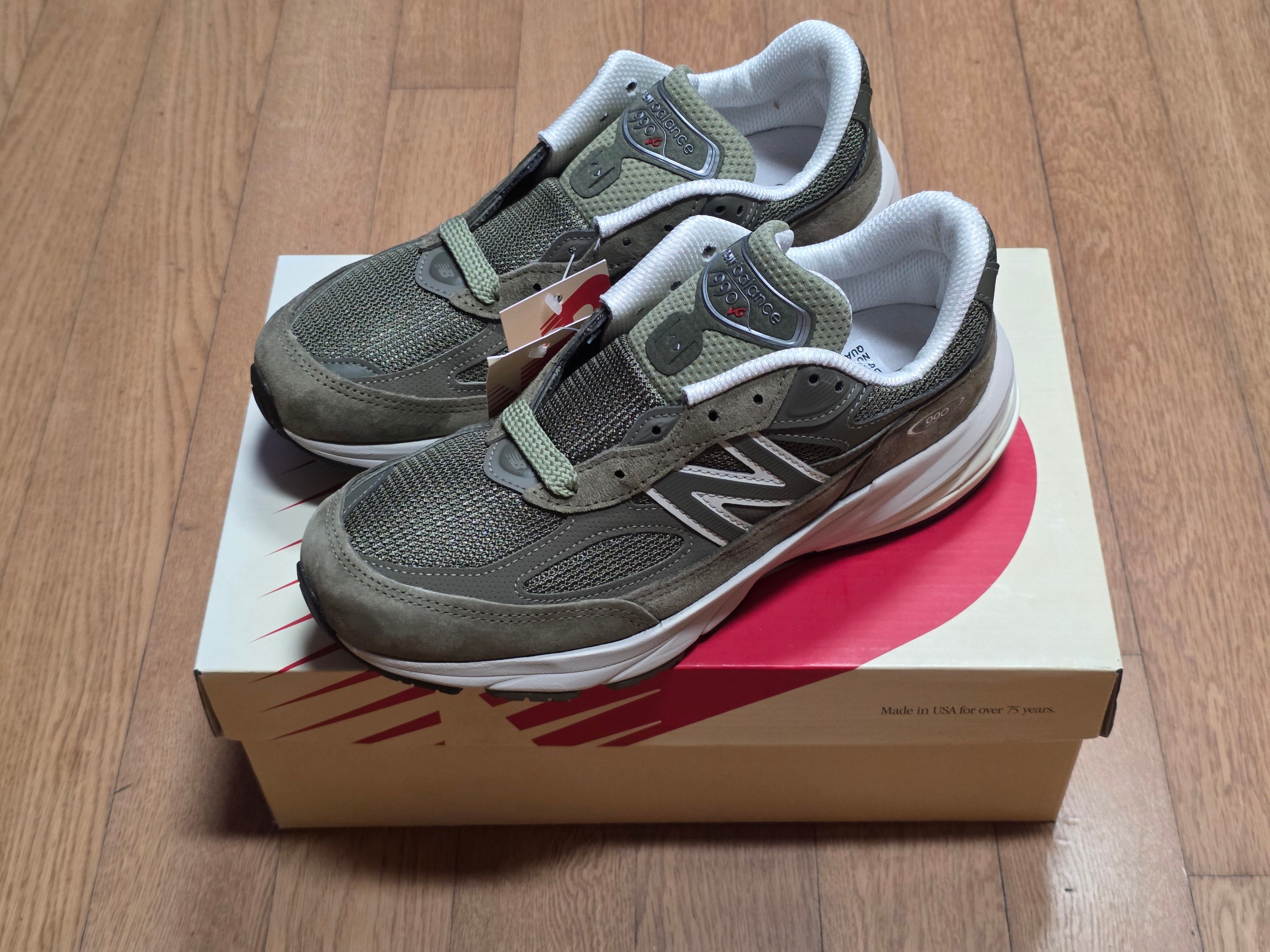 New Balance 990v6 Made in USA True Camo 착용 스타일 - 2