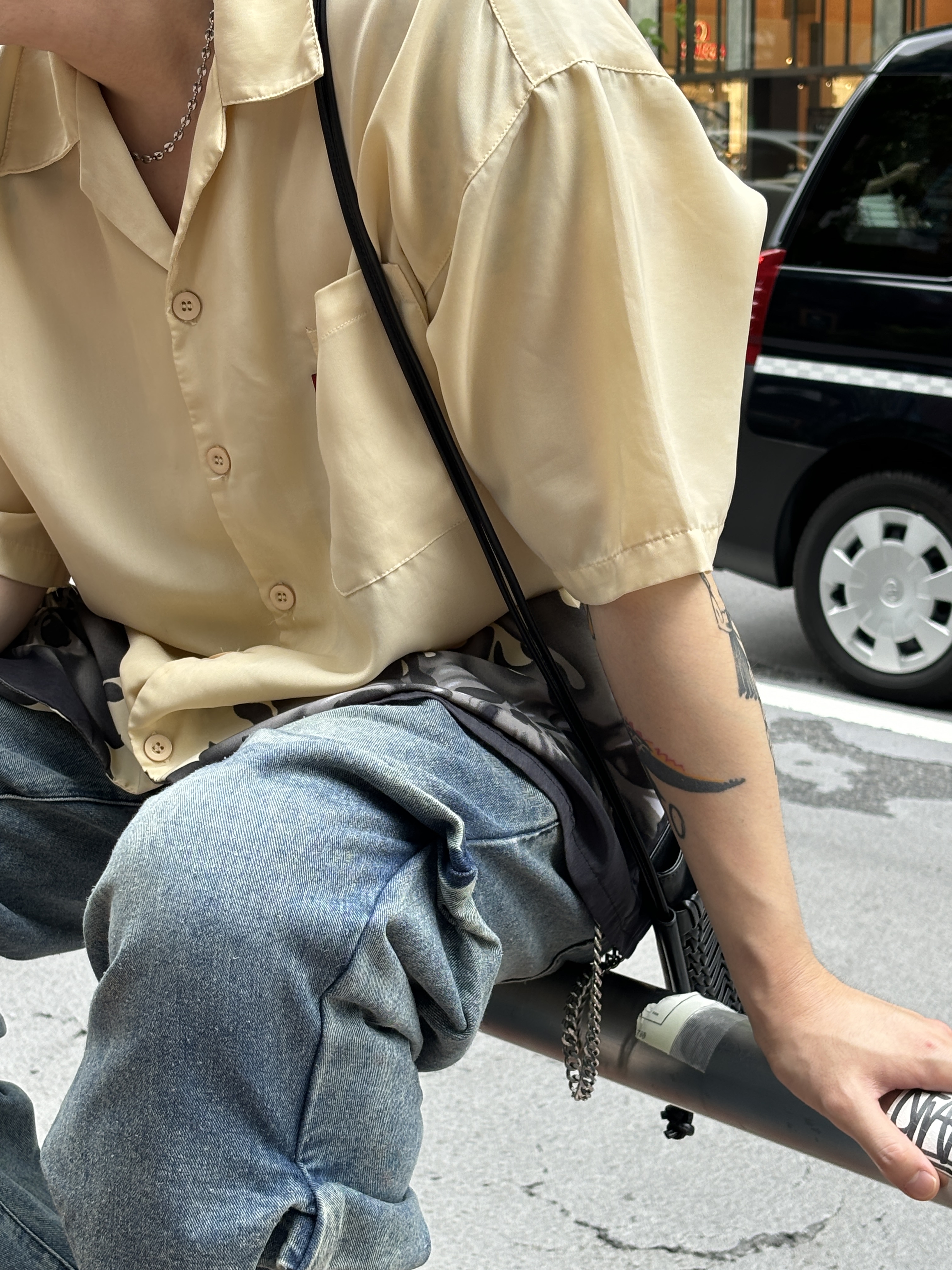 Maison Mihara Yasuhiro Blakey OG Sole Canvas Low-top Sneakers Black White 착용 스타일 - 2