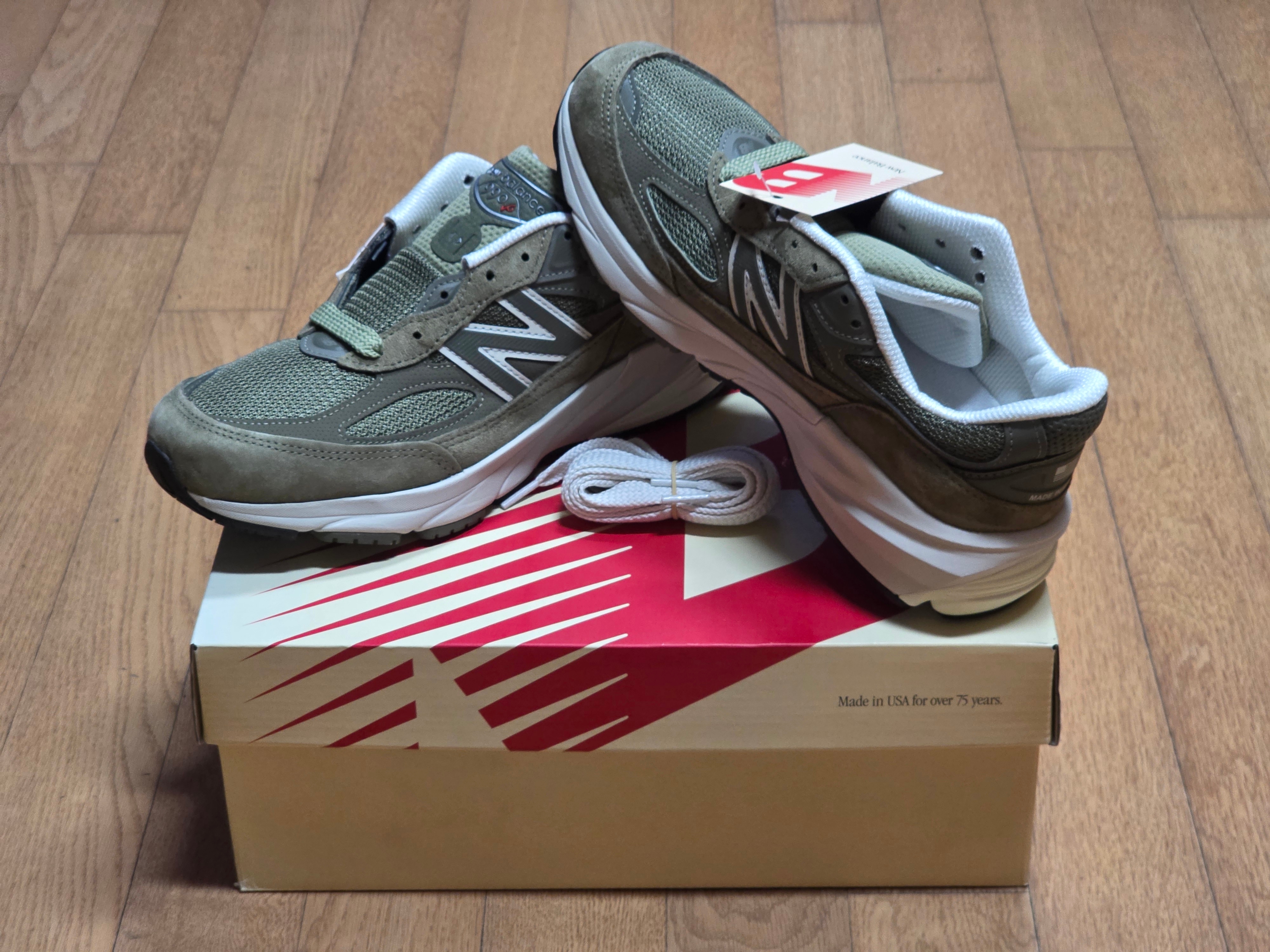 New Balance 990v6 Made in USA True Camo 착용 스타일 - 1