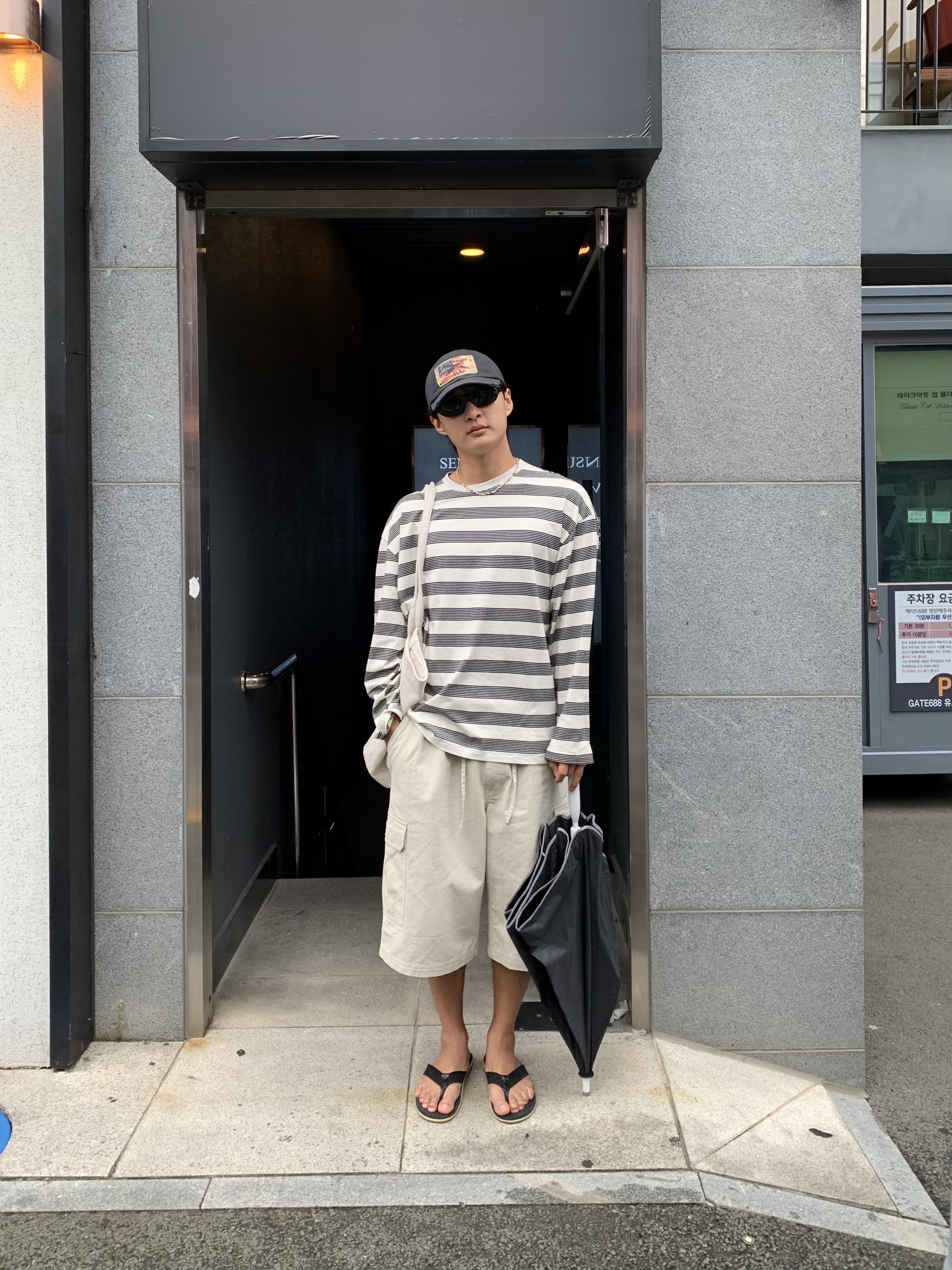 Island Slipper Classic Ultimate Suede Black, Ray-Ban DADDY-O II Polished Black Frame Green Classic G-15 Lenses 착용 스타일 - 1