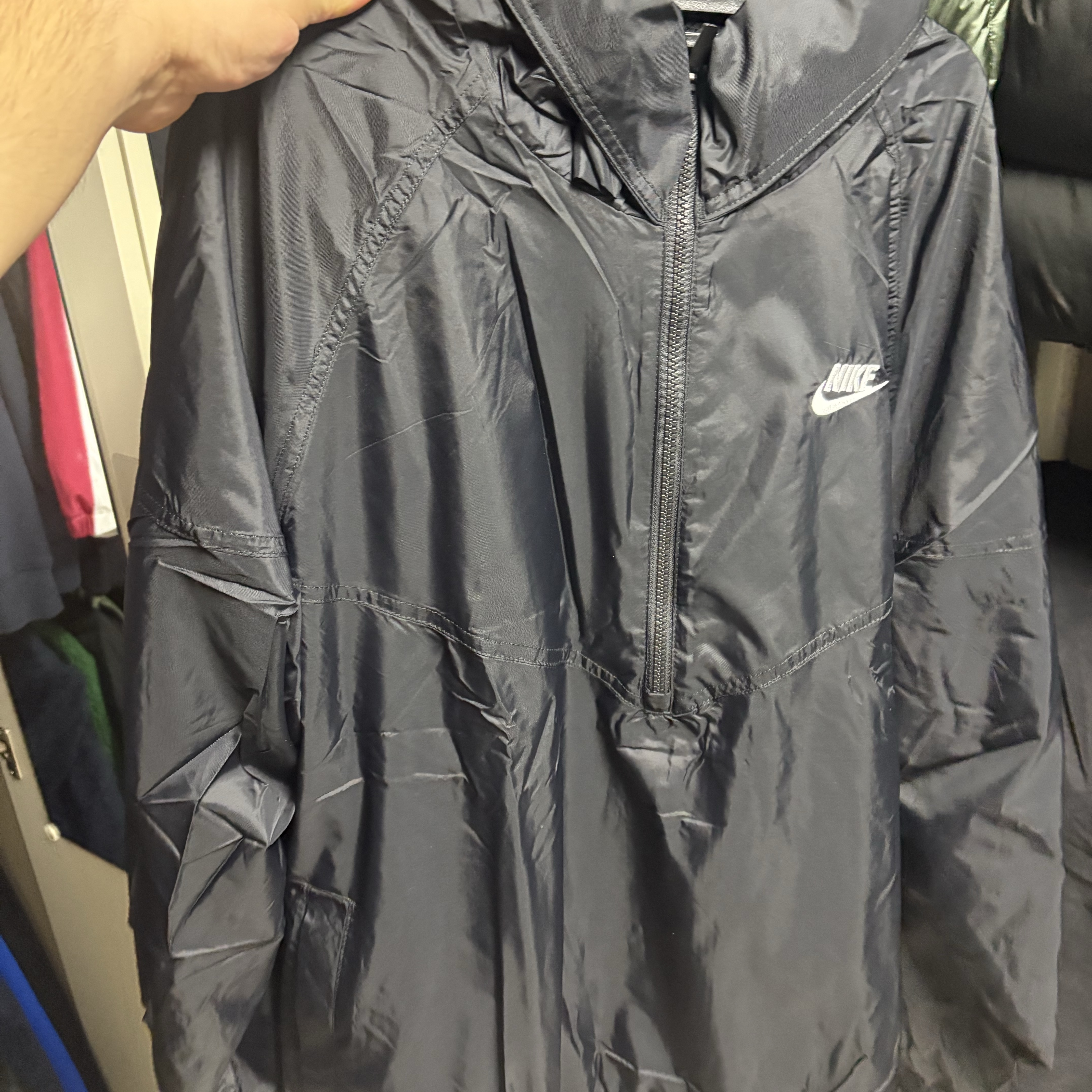 Nike NSW Unlined Woven Windrunner Anorak Jacket Black - Asia 착용 스타일