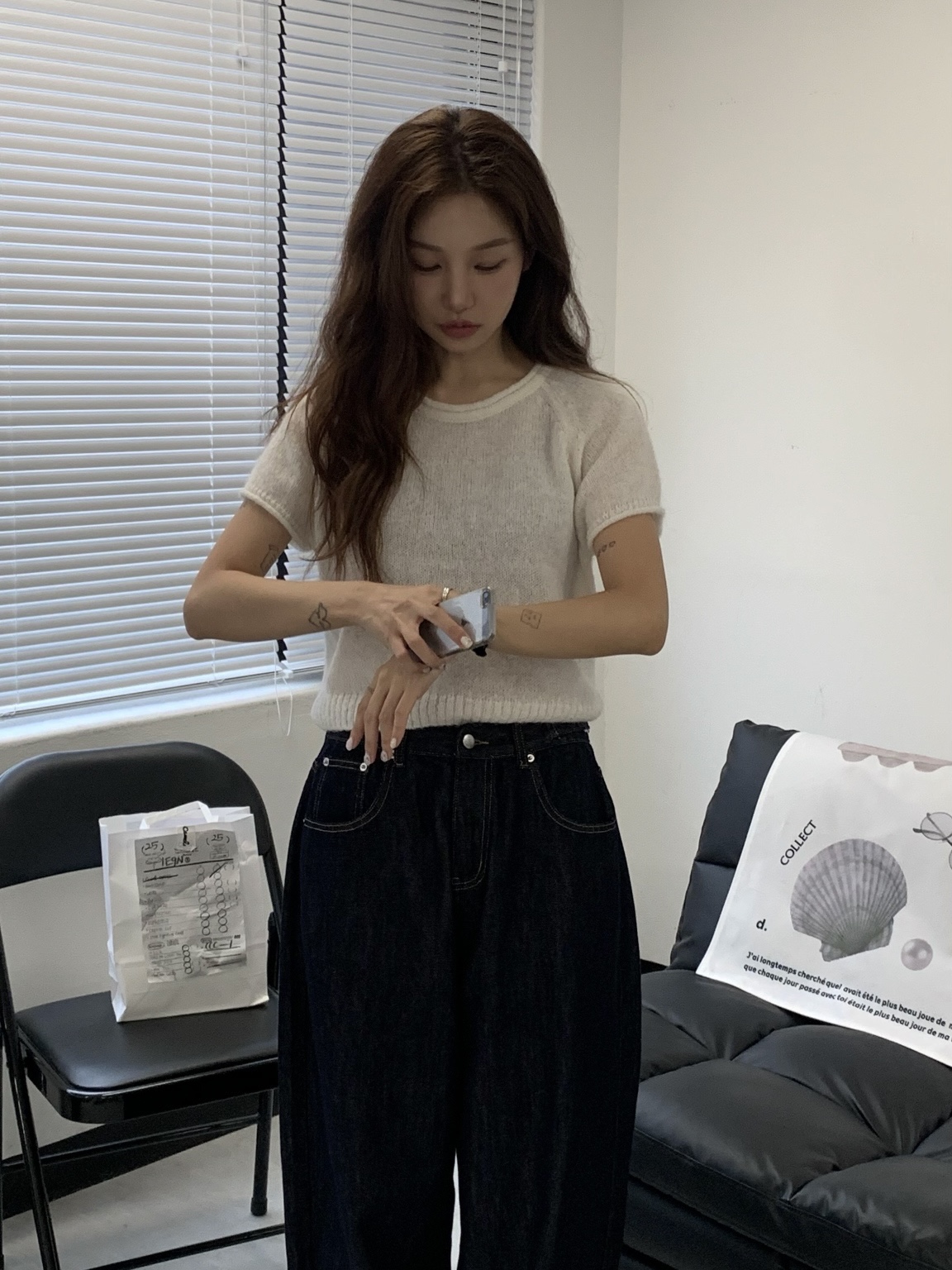 Casio LTP-V007L-7B1 착용 스타일 - 2