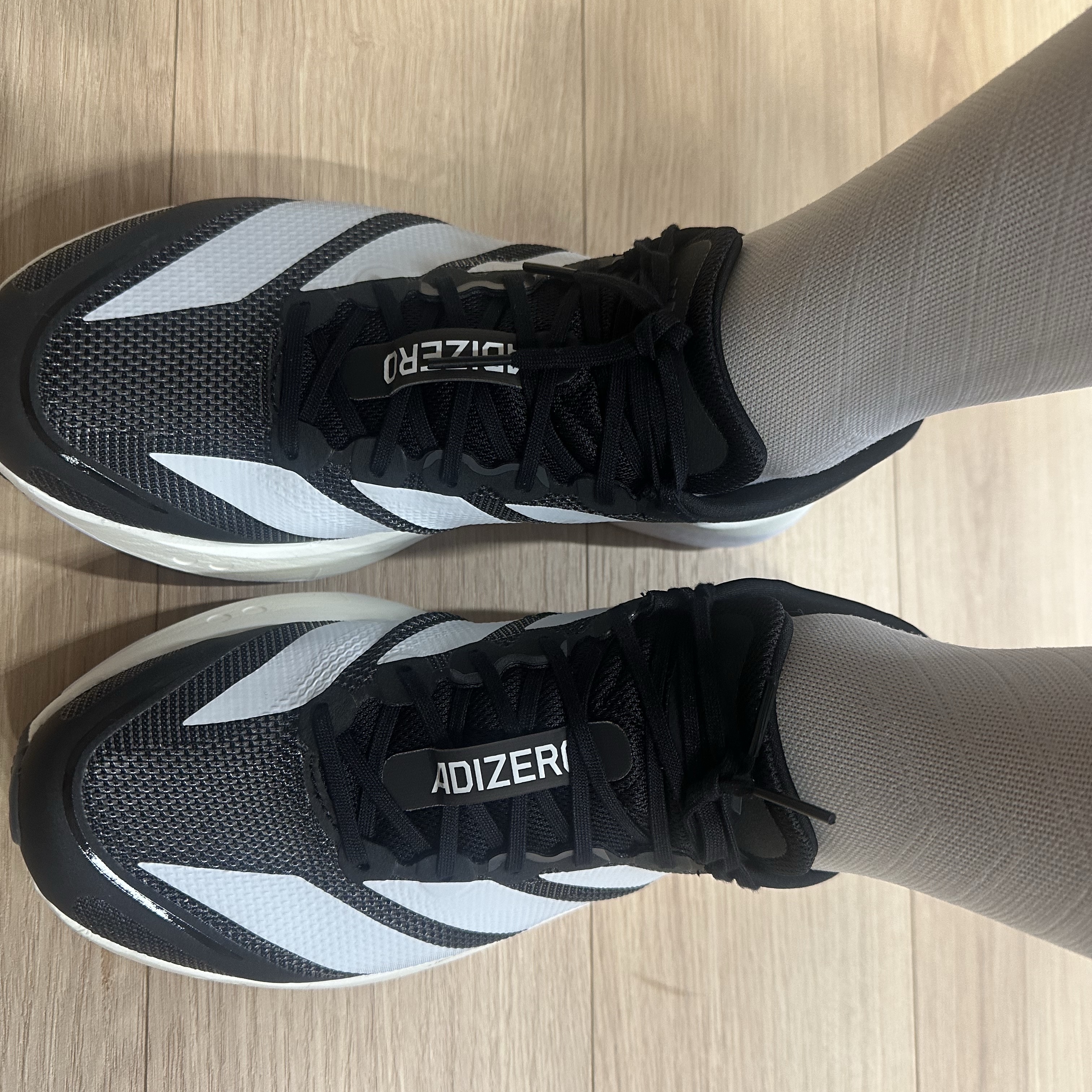 Adidas Adizero Boston 13 Core Black Cloud White 착용 스타일