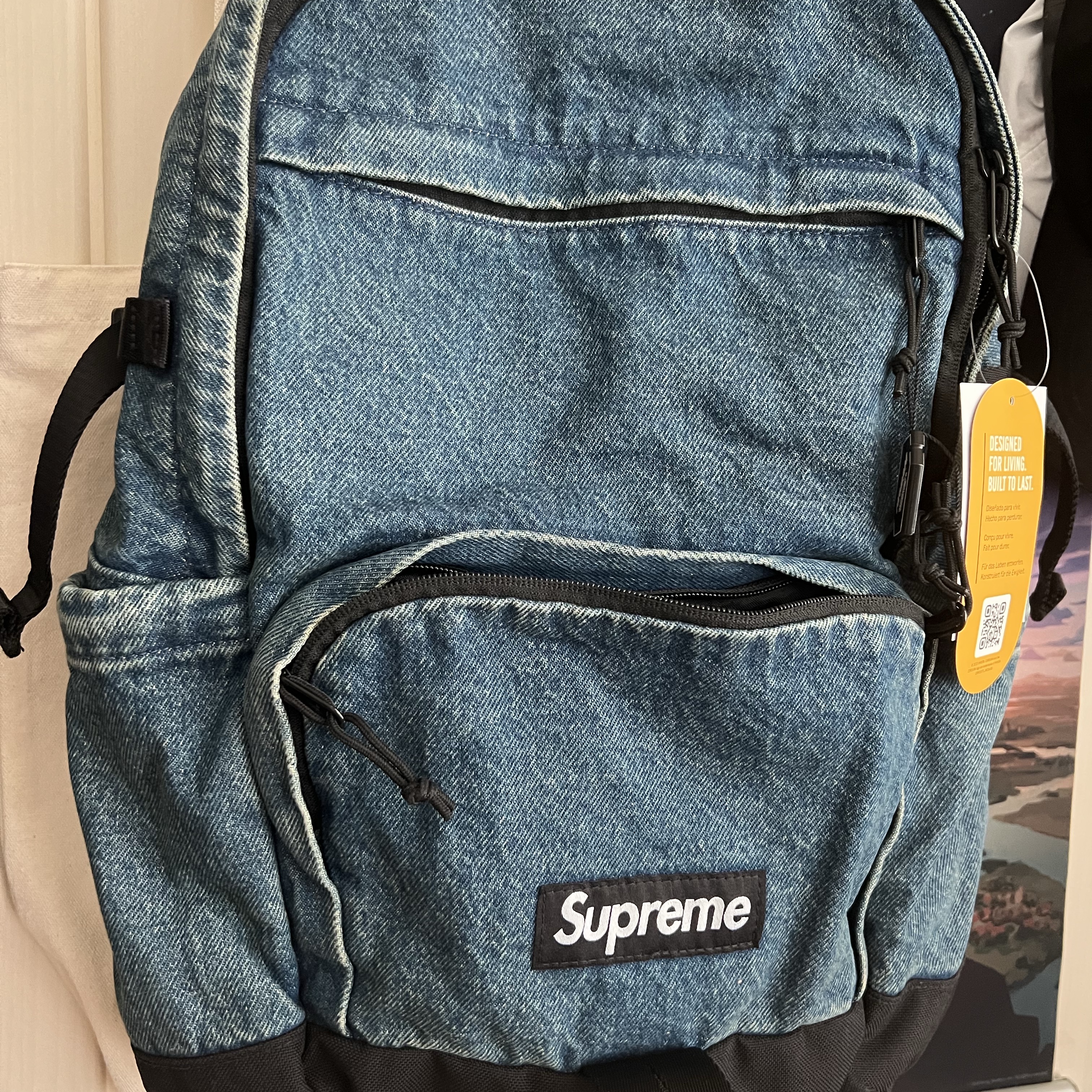 Supreme Denim Backpack Washed Indigo - 25FW 착용 스타일