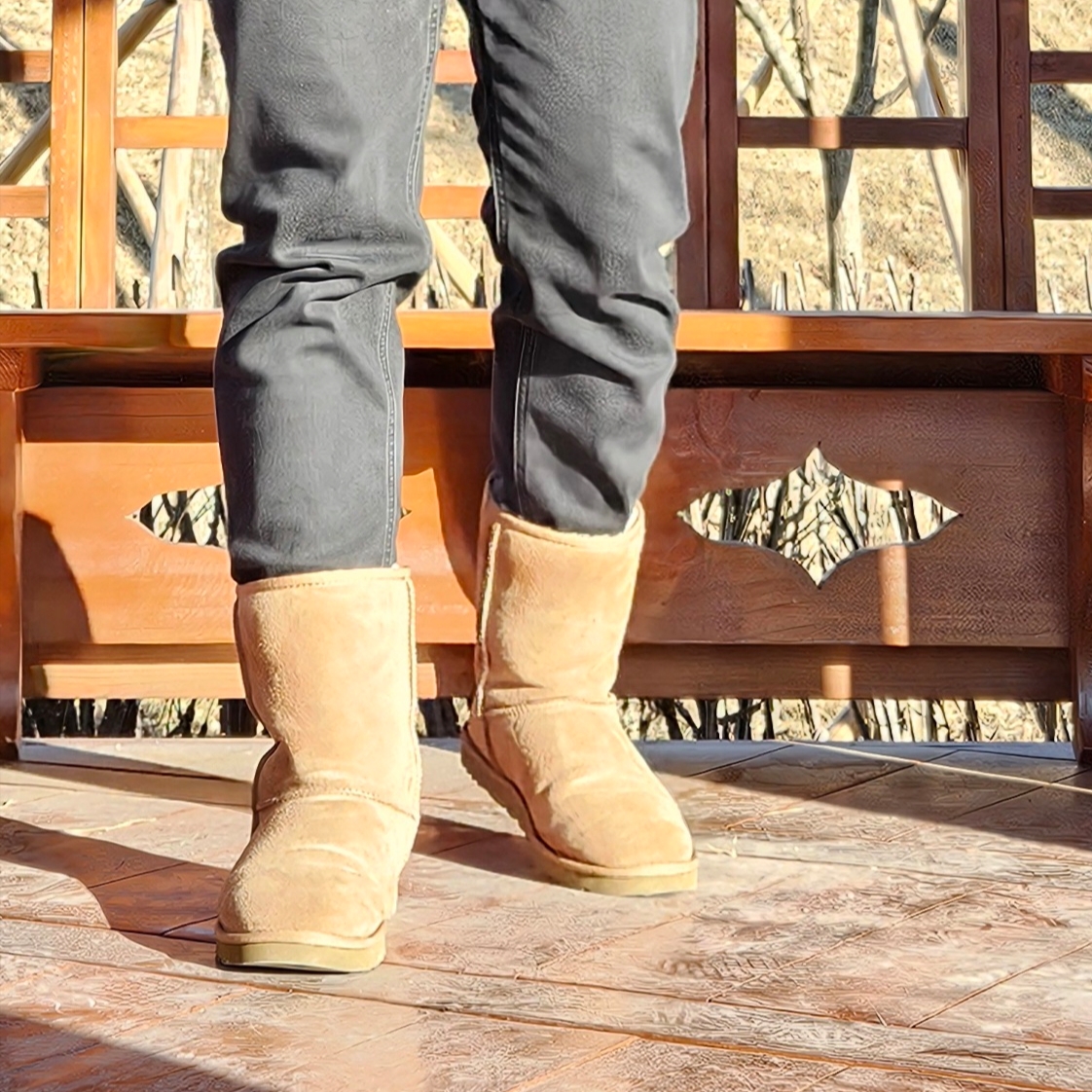 UGG Classic Short Boots Chestnut, (W) UGG Classic Short II Boots Chestnut 착용 스타일 - 4