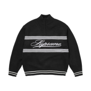 Supreme Script Stripe Half Zip Sweater Black - 25FW
