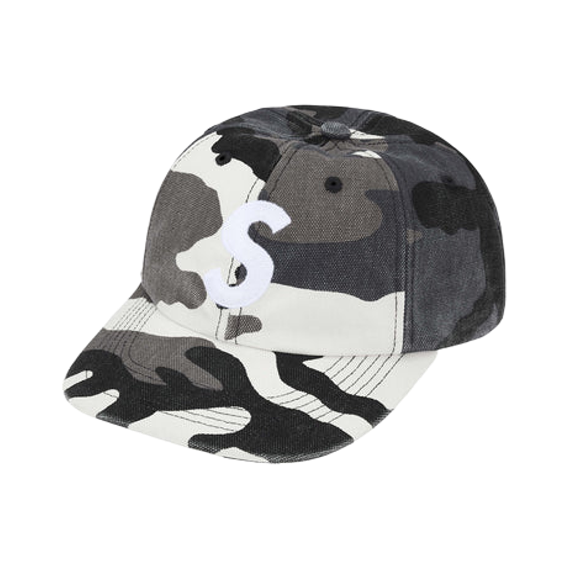 슈프림 피그먼트 코티드 캔버스 S 로고 6-패널 스노우 카모 - 25FW(Supreme Pigment Coated Canvas S Logo 6-Panel Snow Camo - 25FW)