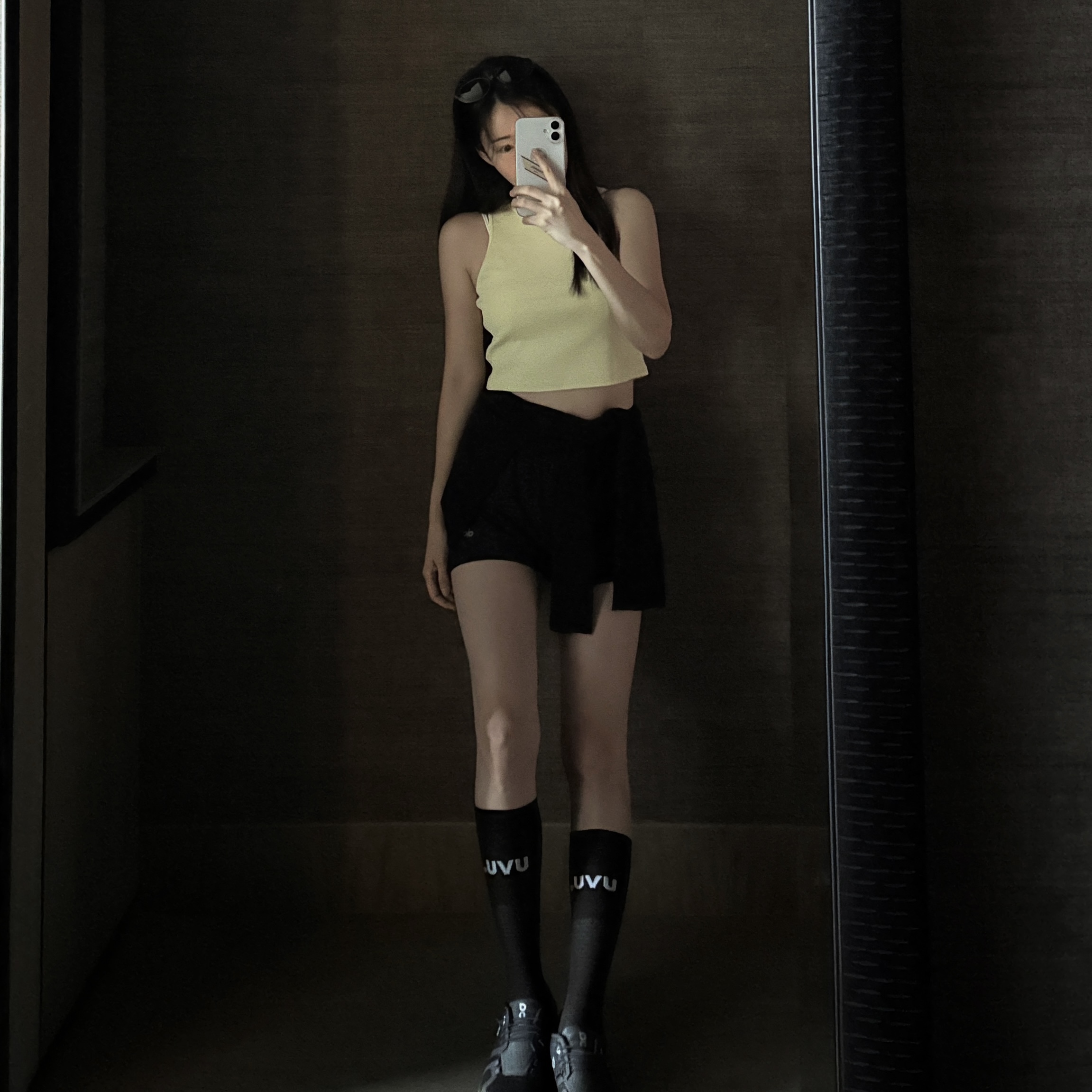 UVU Running Sock Black 착용 스타일