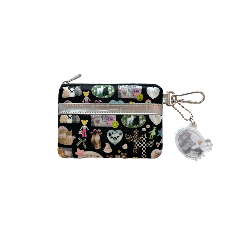 USM25BAG3 Unsteadymarket Collage Mini Wallet Black