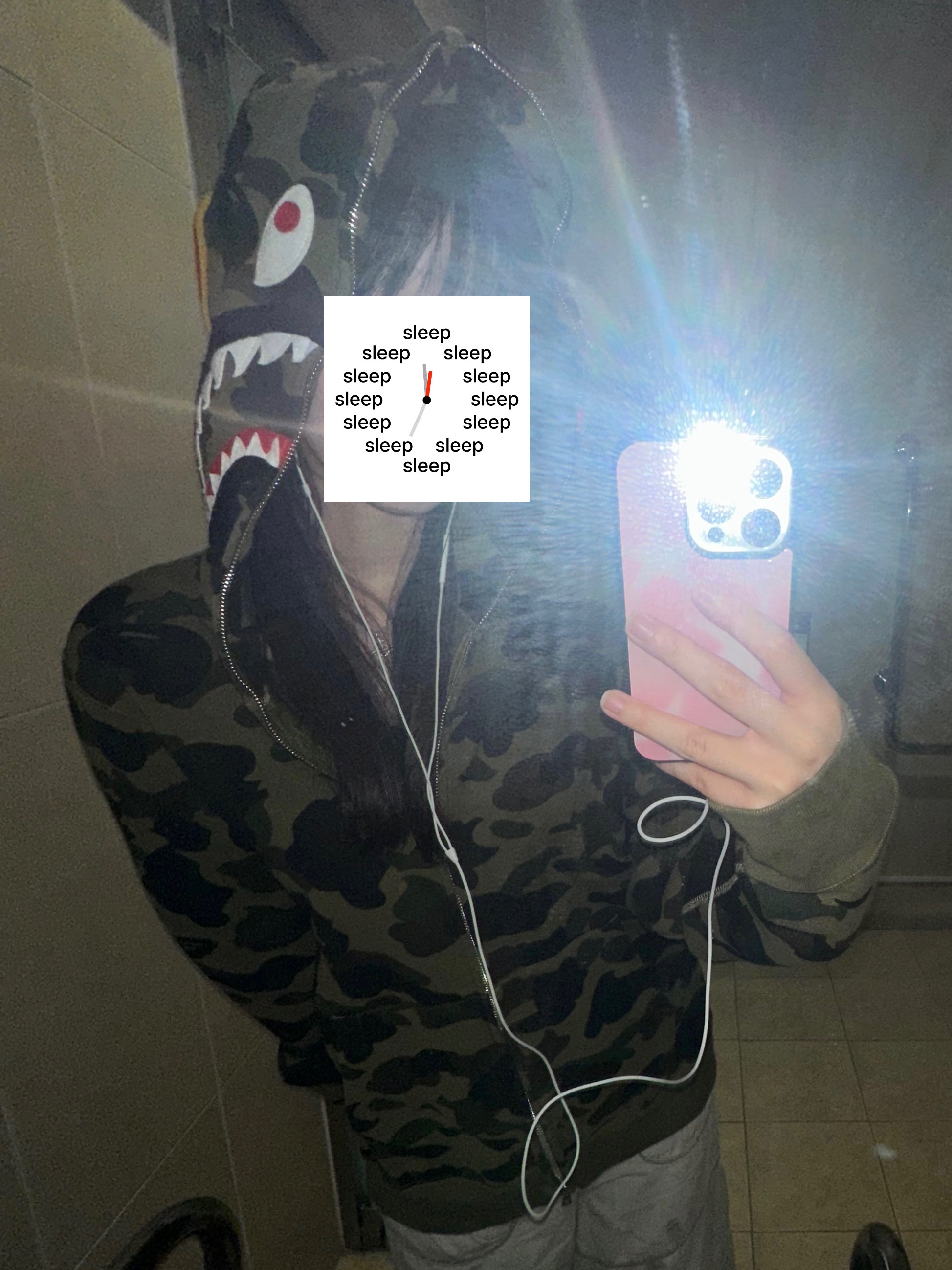 BAPE PONR 1st Camo 2nd Shark Full Zip Hoodie Green 착용 스타일 - 2