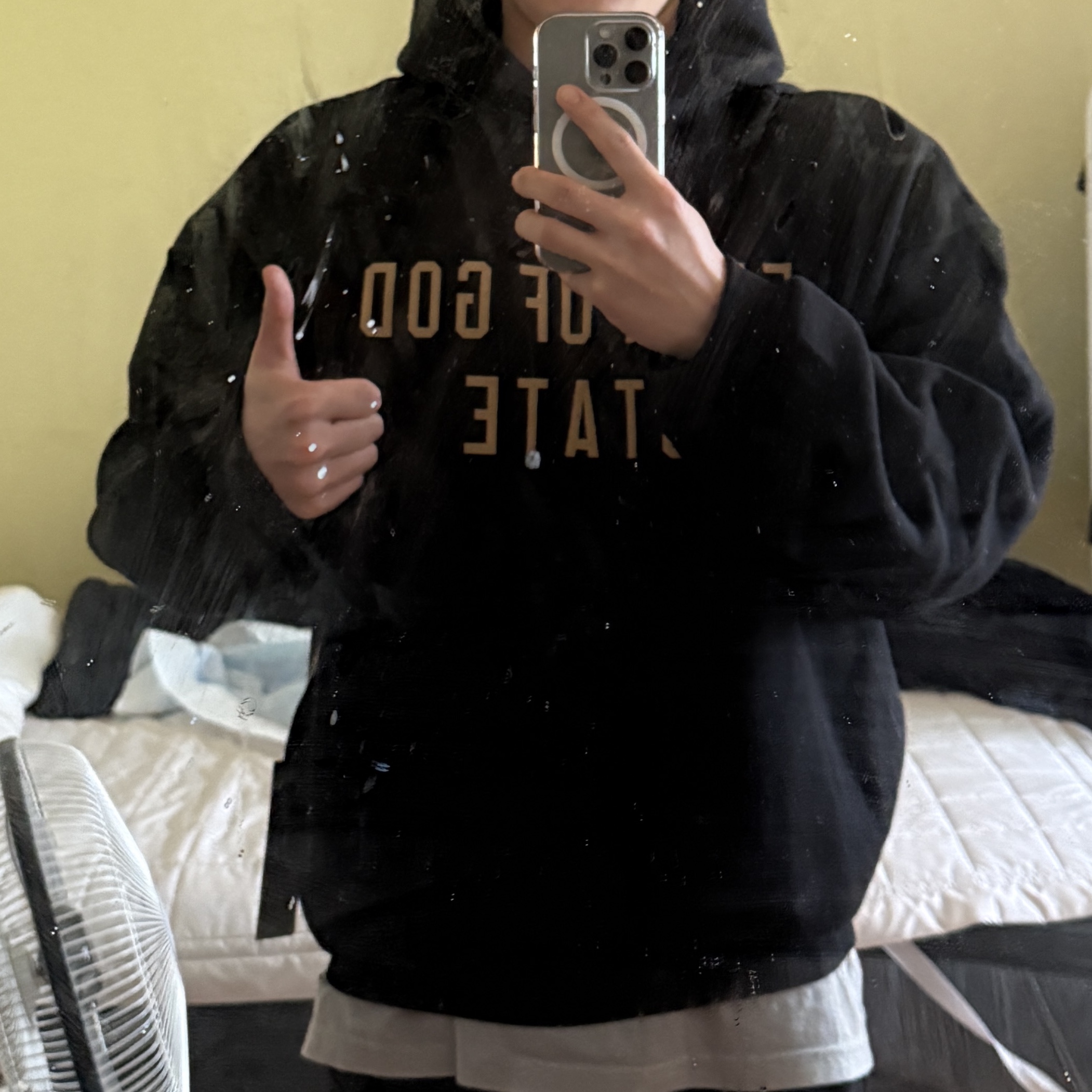 Essentials Fleece State Hoodie Black - 24FW 착용 스타일