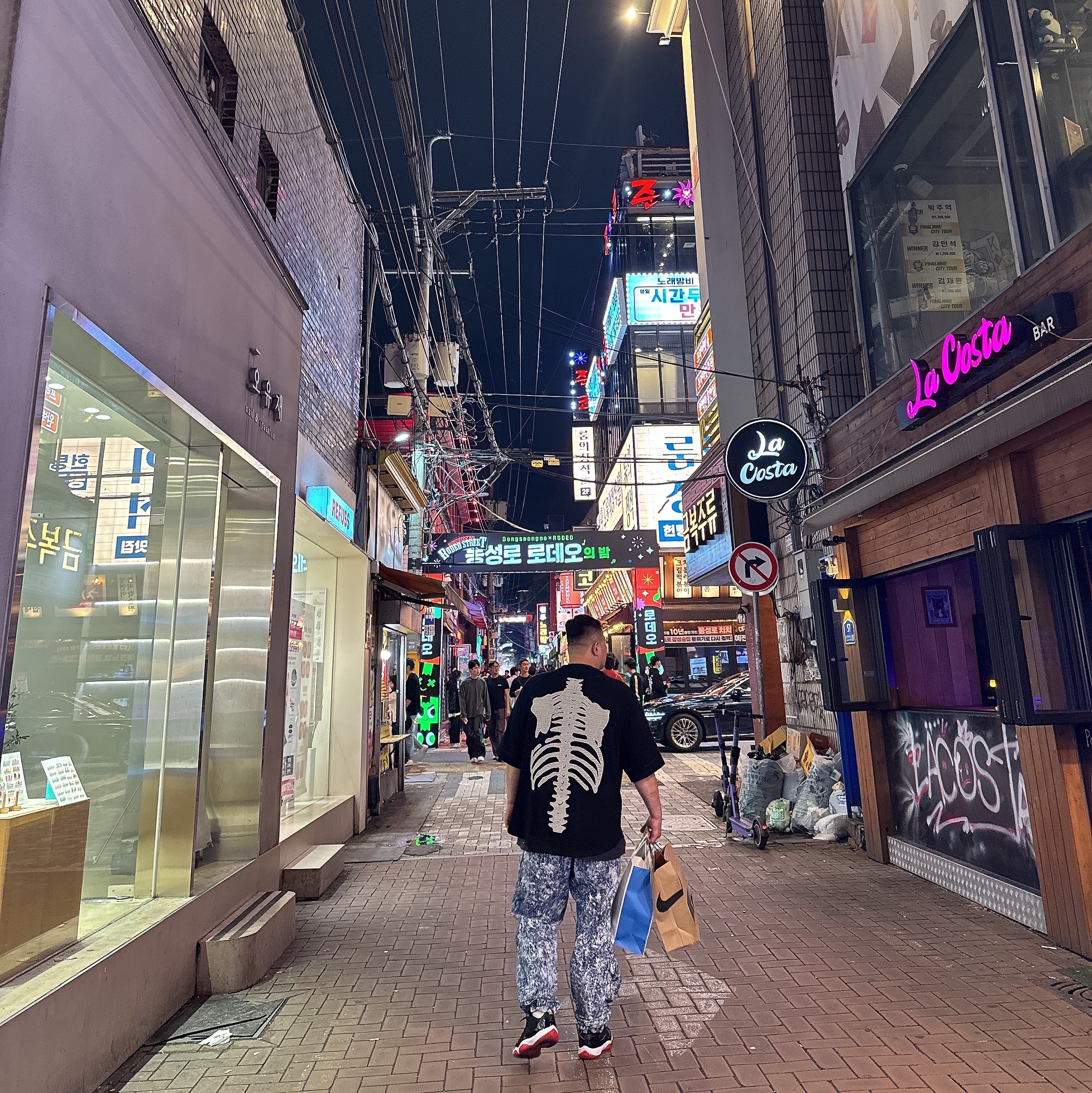 Kapital Baseball Bone Shirt Black 착용 스타일 - 2