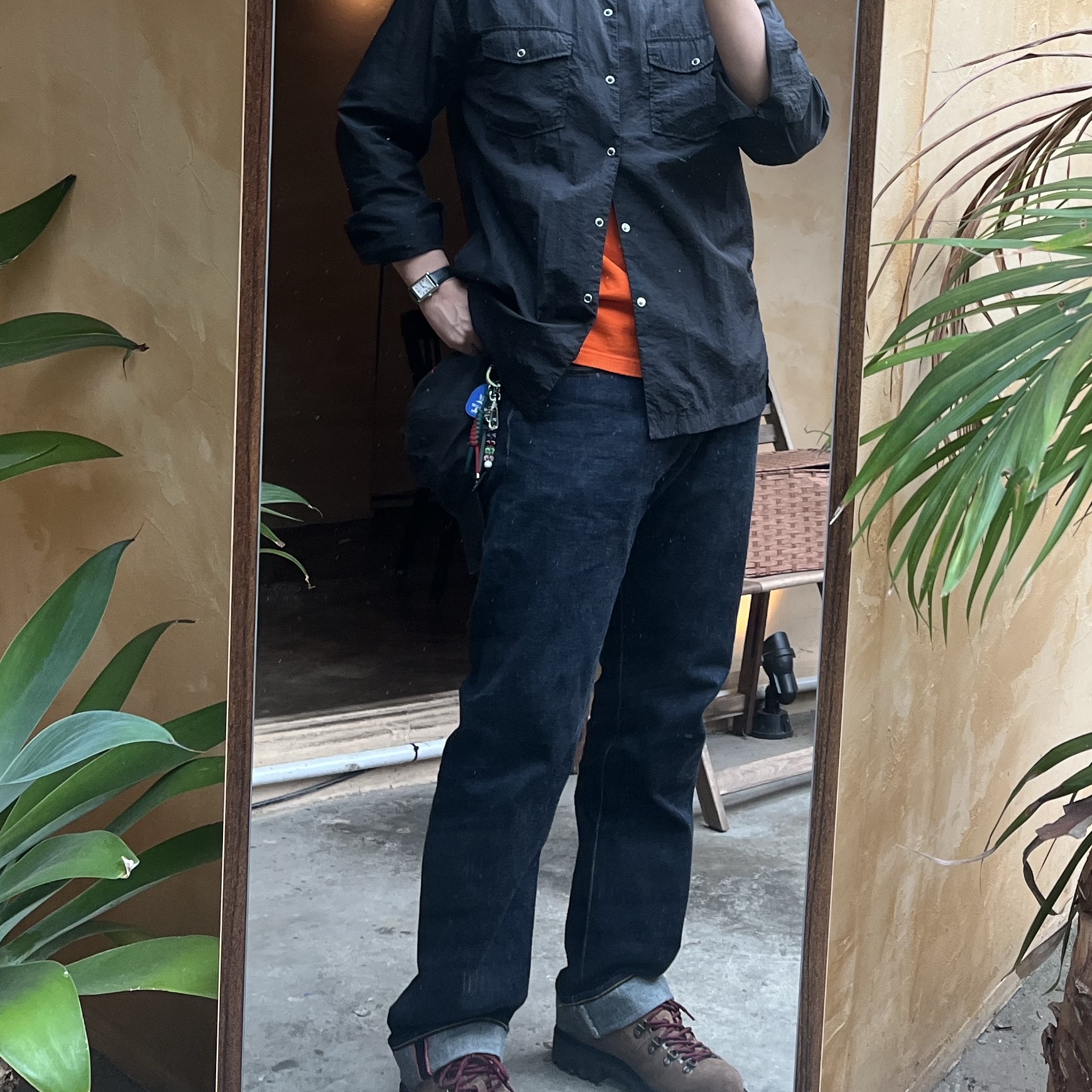 Kapital 14 oz. Denim TH Straight Indigo Medium, Kapital 14 oz. Denim TH Straight Indigo 착용 스타일