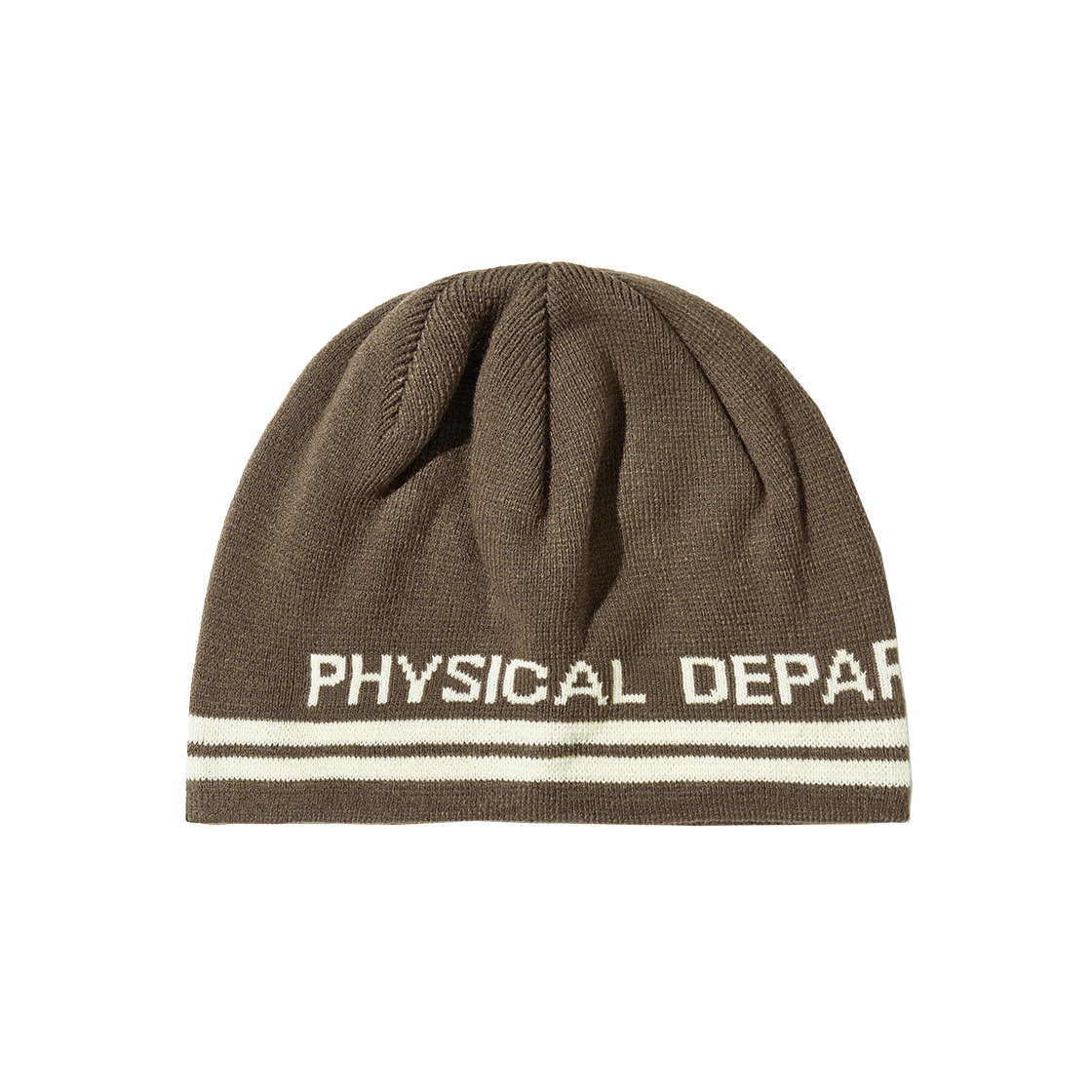 피지컬 디파트먼트 로고 자카드 니트 비니 브라운(Phyps Dept Logo Jacquard Knit Beanie Brown)