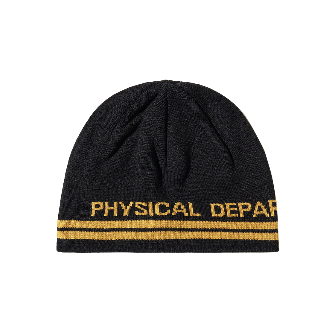 피지컬 디파트먼트 로고 자카드 니트 비니 블랙(Phyps Dept Logo Jacquard Knit Beanie Black)