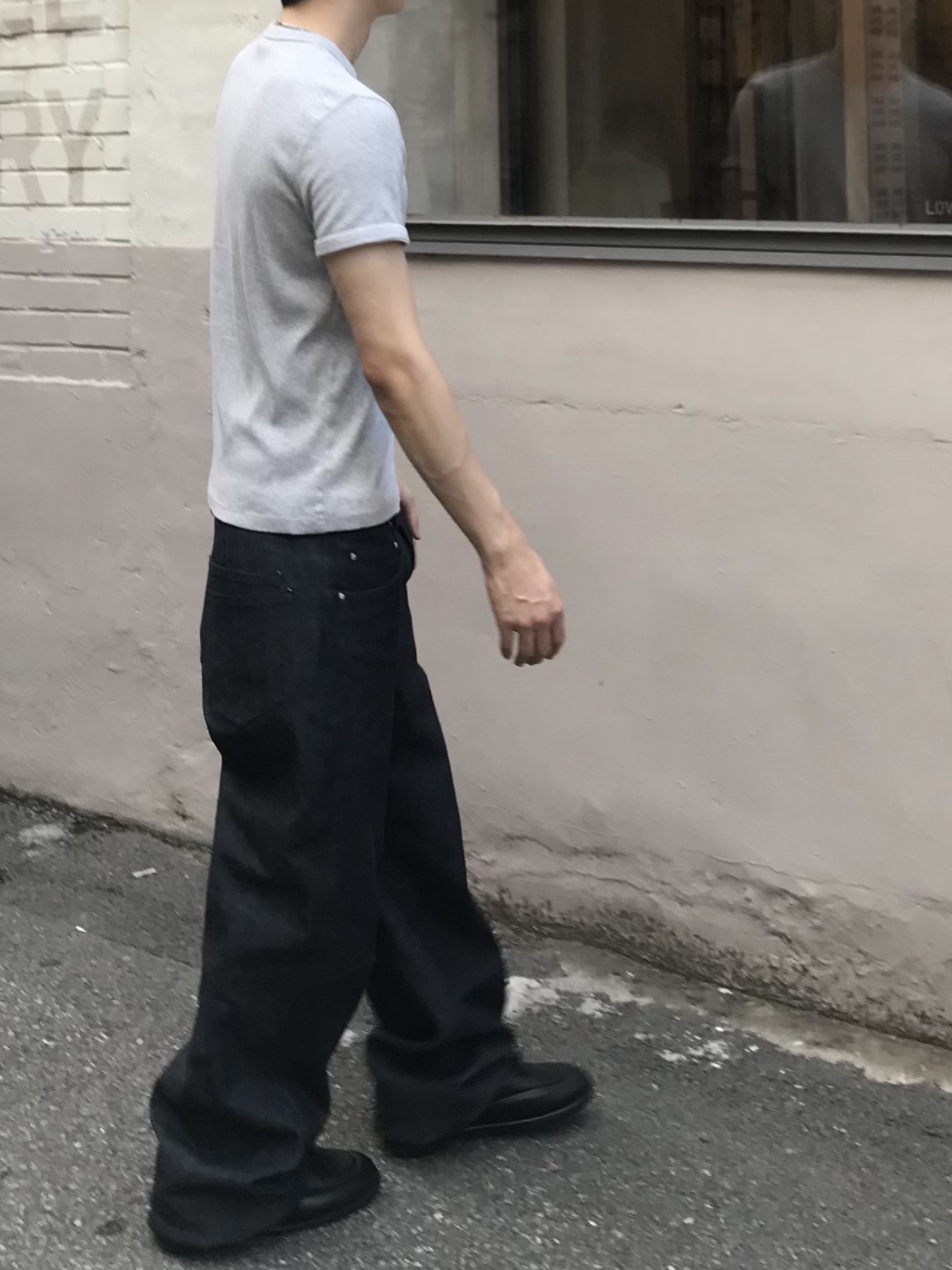 Nonnod Zen Raw Selvedge Denim Pants Indigo, Stussy Bamboo Buckle Belt Hairy Leopard Pattern 착용 스타일 - 3