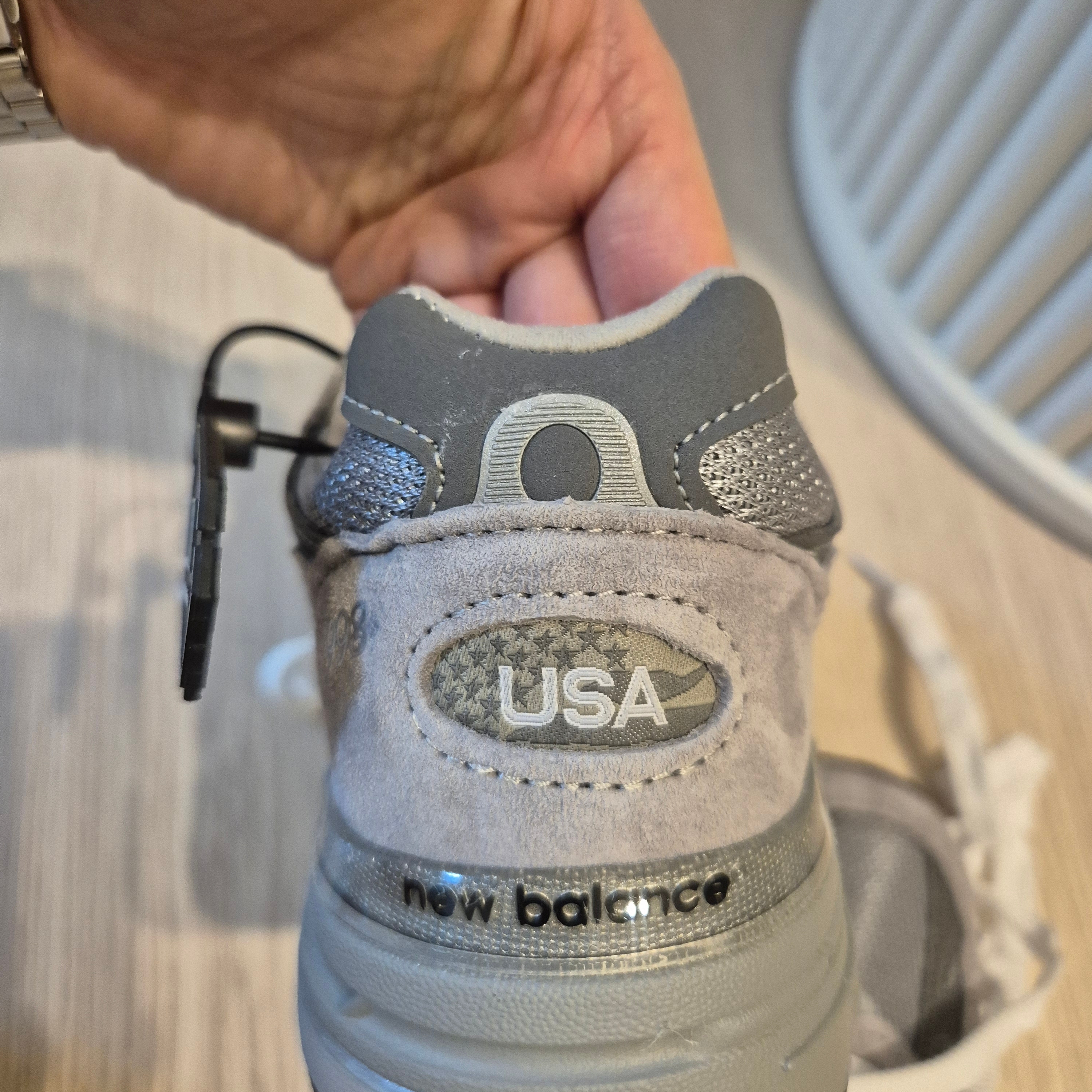 (W) New Balance 993 Made in USA Grey - B Standard 착용 스타일 - 4