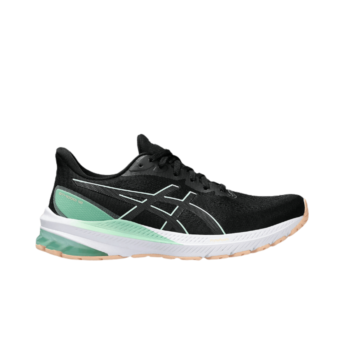 (W) 아식스 GT-1000 12 블랙 민트 틴트((W) Asics GT-1000 12 Black Mint Tint) - 1