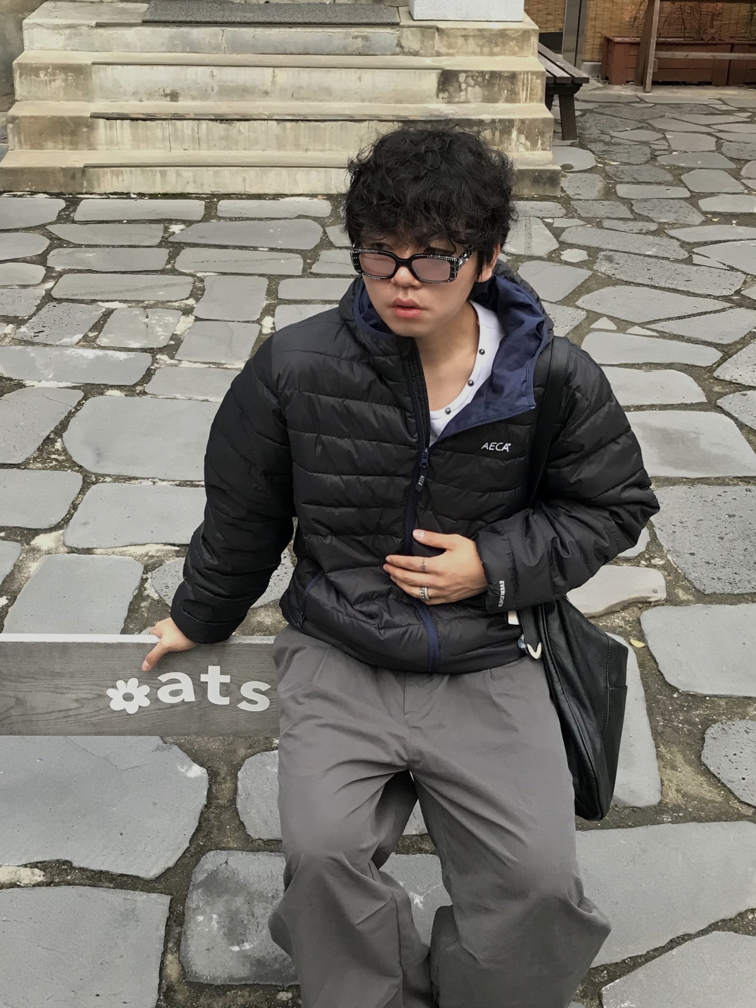 Millo Archive Garment Washed Silhouette Pants Khaki Gray, (W) Asics x Kiko Kostadinov Gel-Flammae Blue Ironclad 착용 스타일 - 8