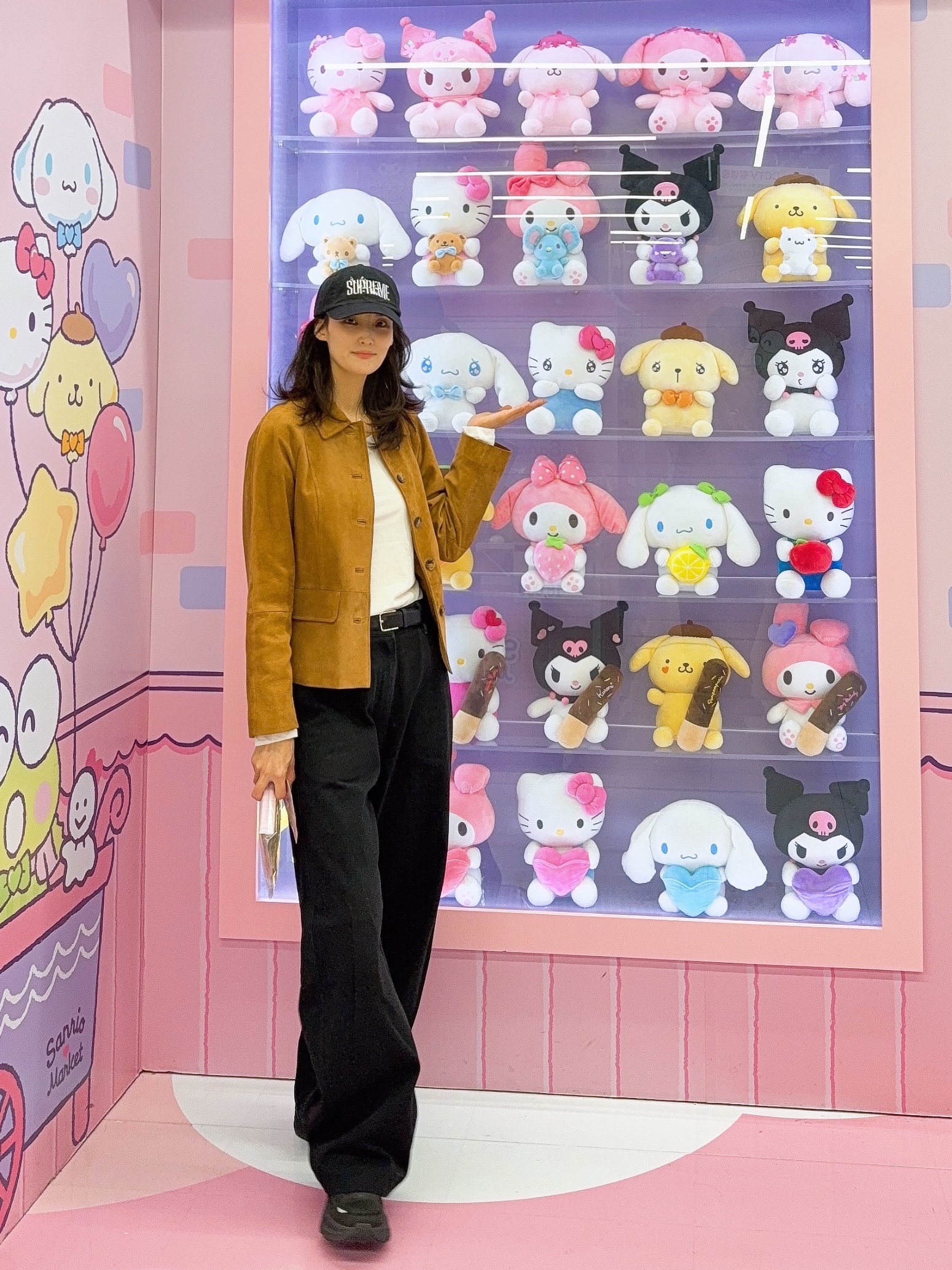 Hoka Bondi 9 Black - Wide, Supreme Splatter 6-Panel Black - 25FW 착용 스타일 - 1