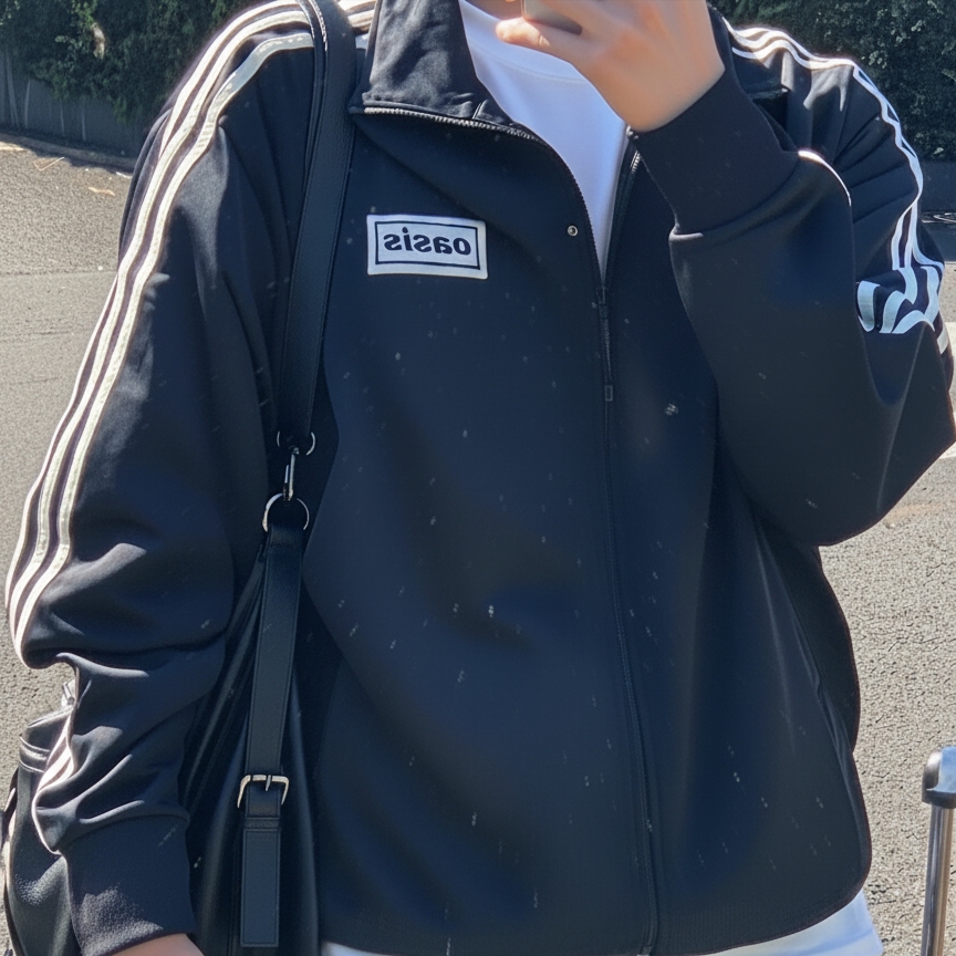 Adidas x Oasis Tour Firebird Track Top Black - US Sizing 착용 스타일