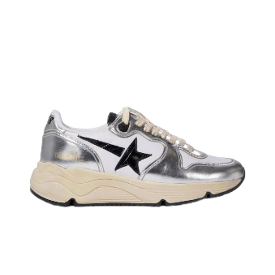 GWF00126-F006864-70159 (W) Golden Goose Running Sole Suede Sneakers Silver White