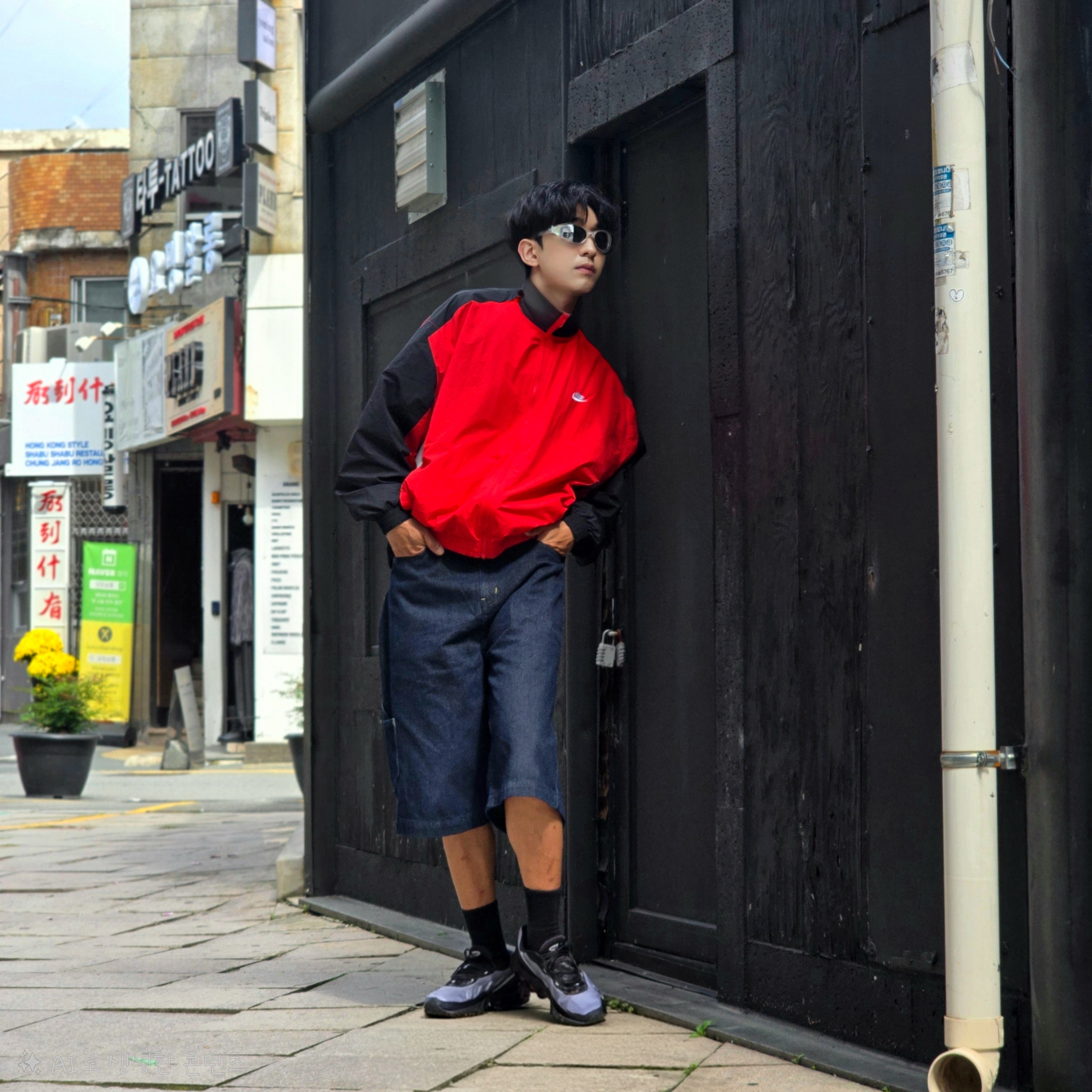 Nike Club Oversized Woven Track Jacket University Red Black - Asia, Nike Air Max Dn8 Black Anthracite 착용 스타일 - 3