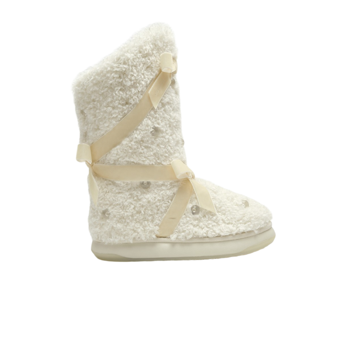 (W) 락피쉬웨더웨어 x 수잔 팡 퍼리 미들 부츠 크림((W) Rockfishweatherwear x Susan Fang Furry Middle Boots Cream)