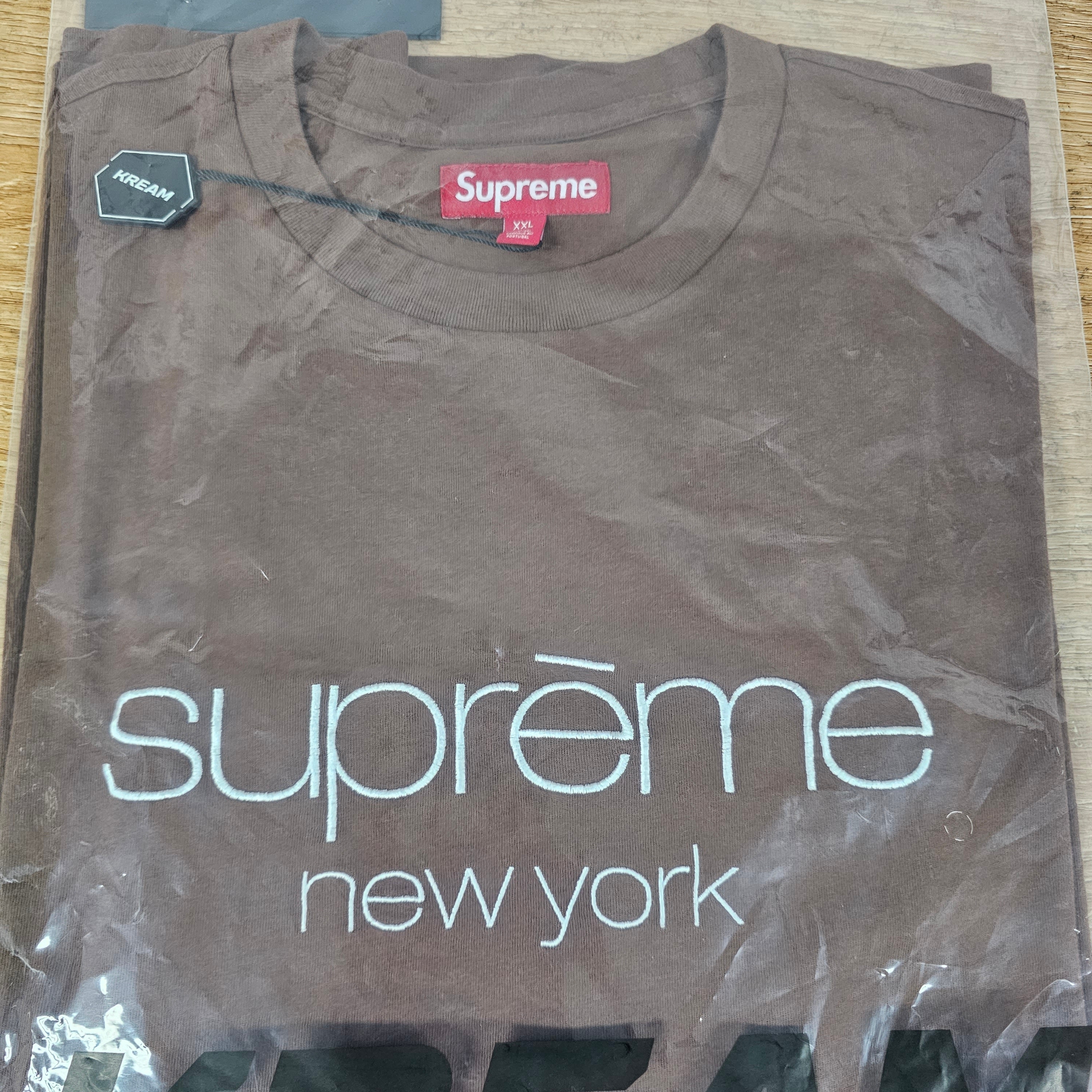 Supreme Classic Logo S/S Top Brown - 23FW 착용 스타일