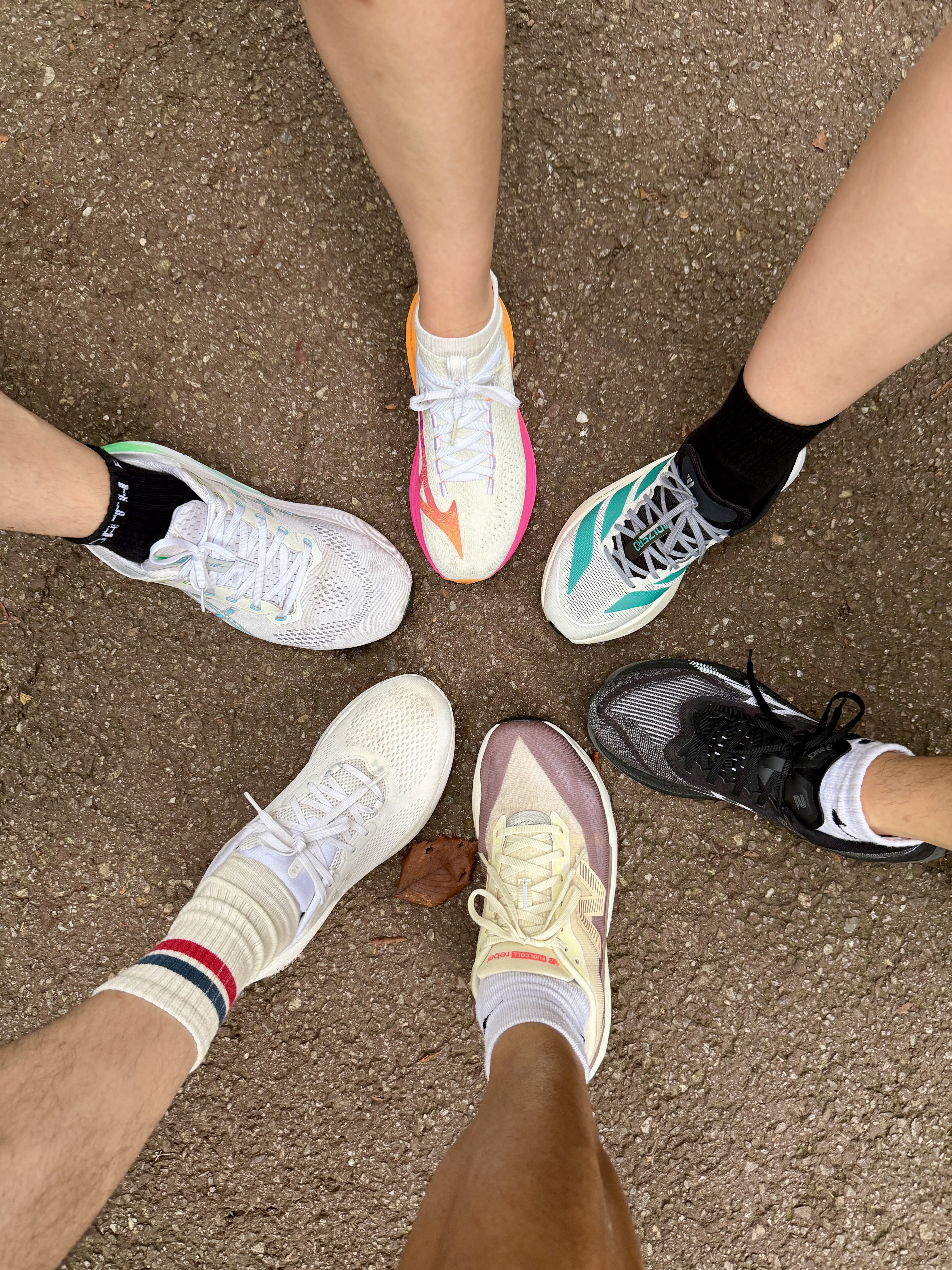 New Balance FuelCell Rebel v5 Angora Earth Shadow Sea Salt - D Standard, Adidas Adizero Boston 13 Cloud White Pure Teal 착용 스타일