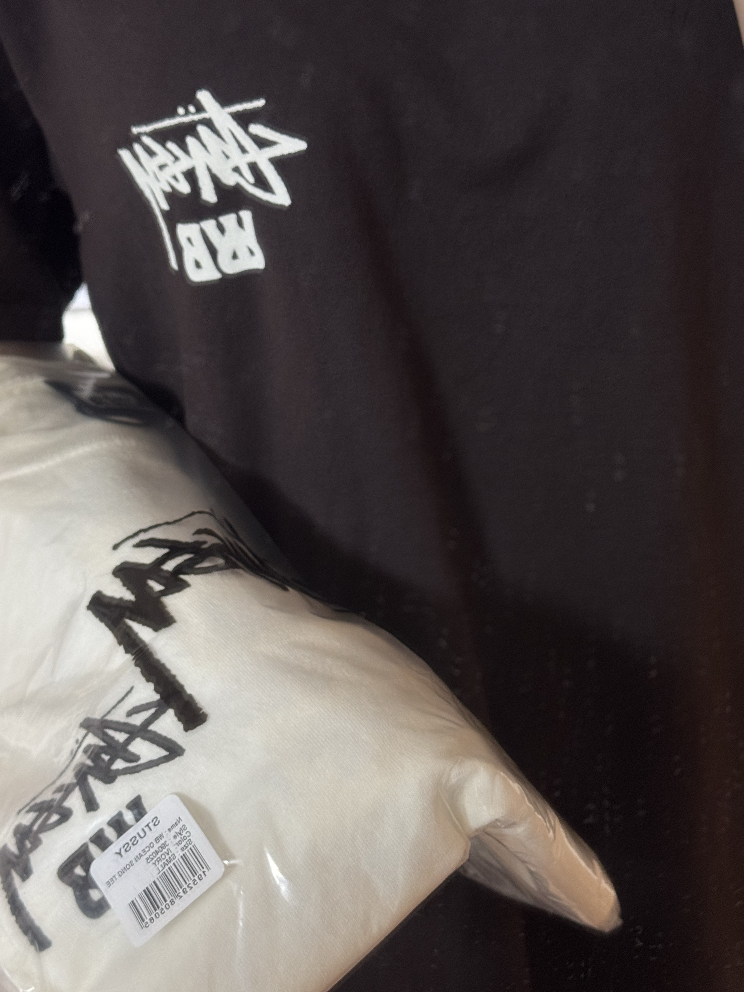 Stussy x Wales Bonner Ocean Song T-Shirt Ivory, Stussy x Wales Bonner Ocean Song T-Shirt Brown 착용 스타일