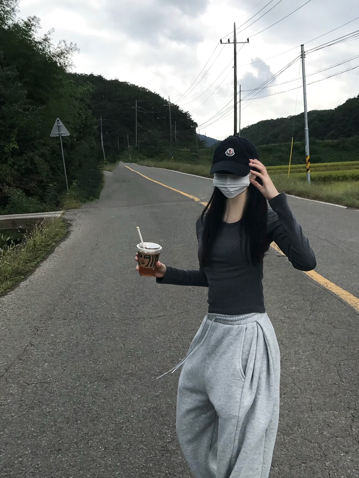Moncler Gabardine Baseball Cap Black - 25SS 착용 스타일 - 1