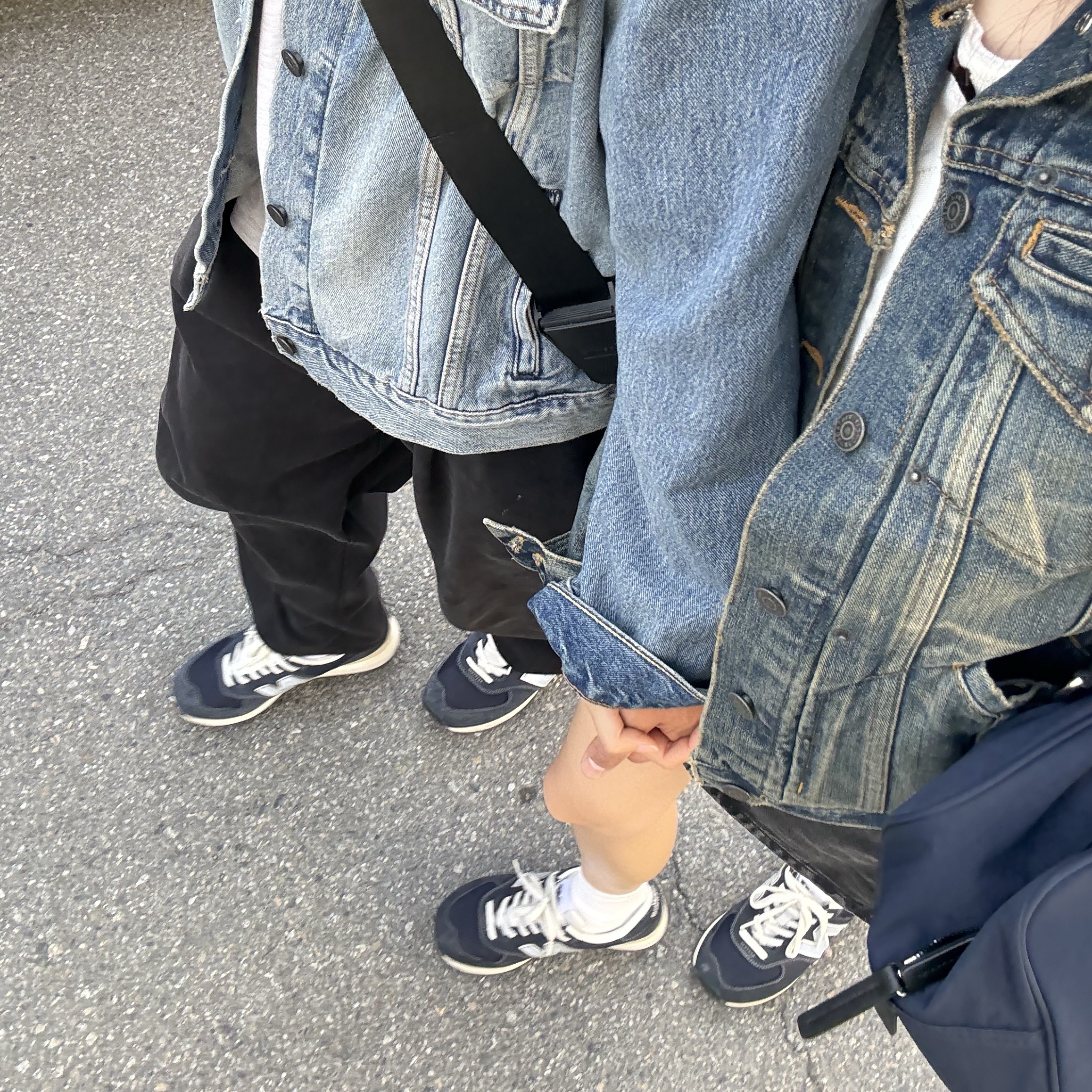 New Balance x Pottery 574 Premium Hard Navy 착용 스타일
