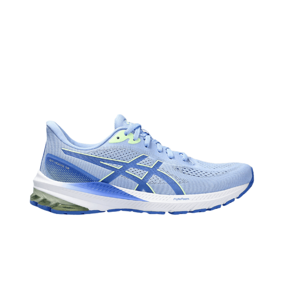 (W) 아식스 GT-1000 12 라이트 사파이어 일루미네이트 옐로우((W) Asics GT-1000 12 Light Sapphire Illuminate Yellow) - 1