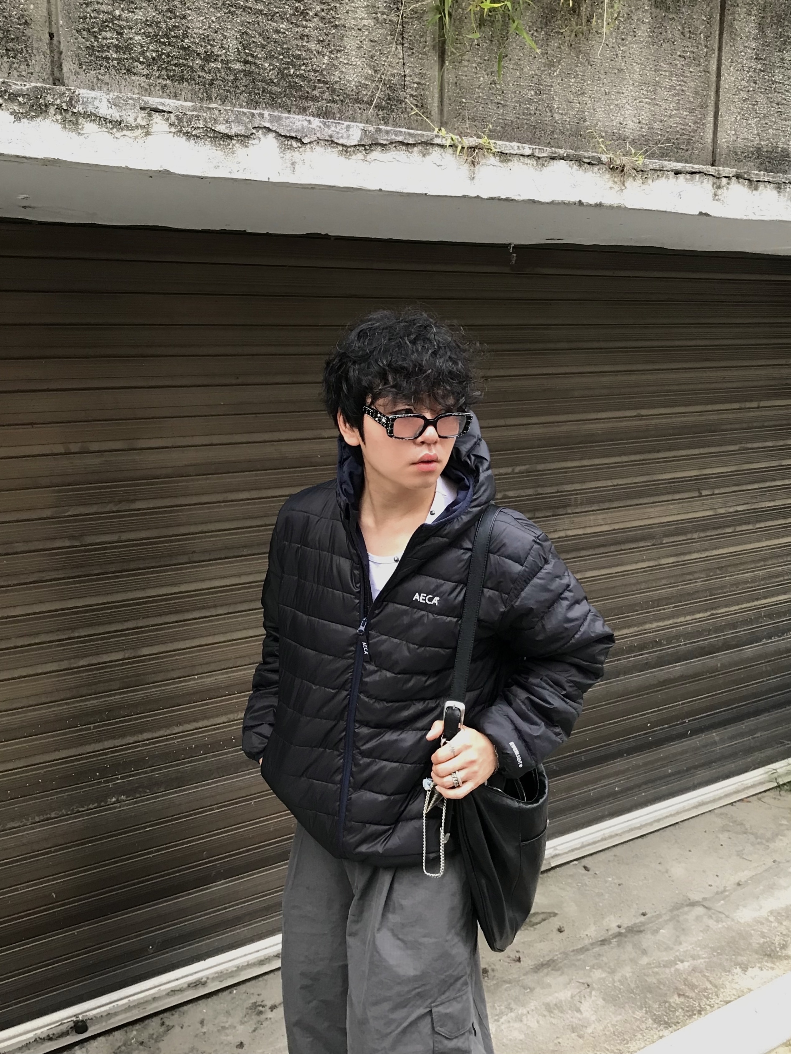 Millo Archive Garment Washed Silhouette Pants Khaki Gray, (W) Asics x Kiko Kostadinov Gel-Flammae Blue Ironclad 착용 스타일 - 7